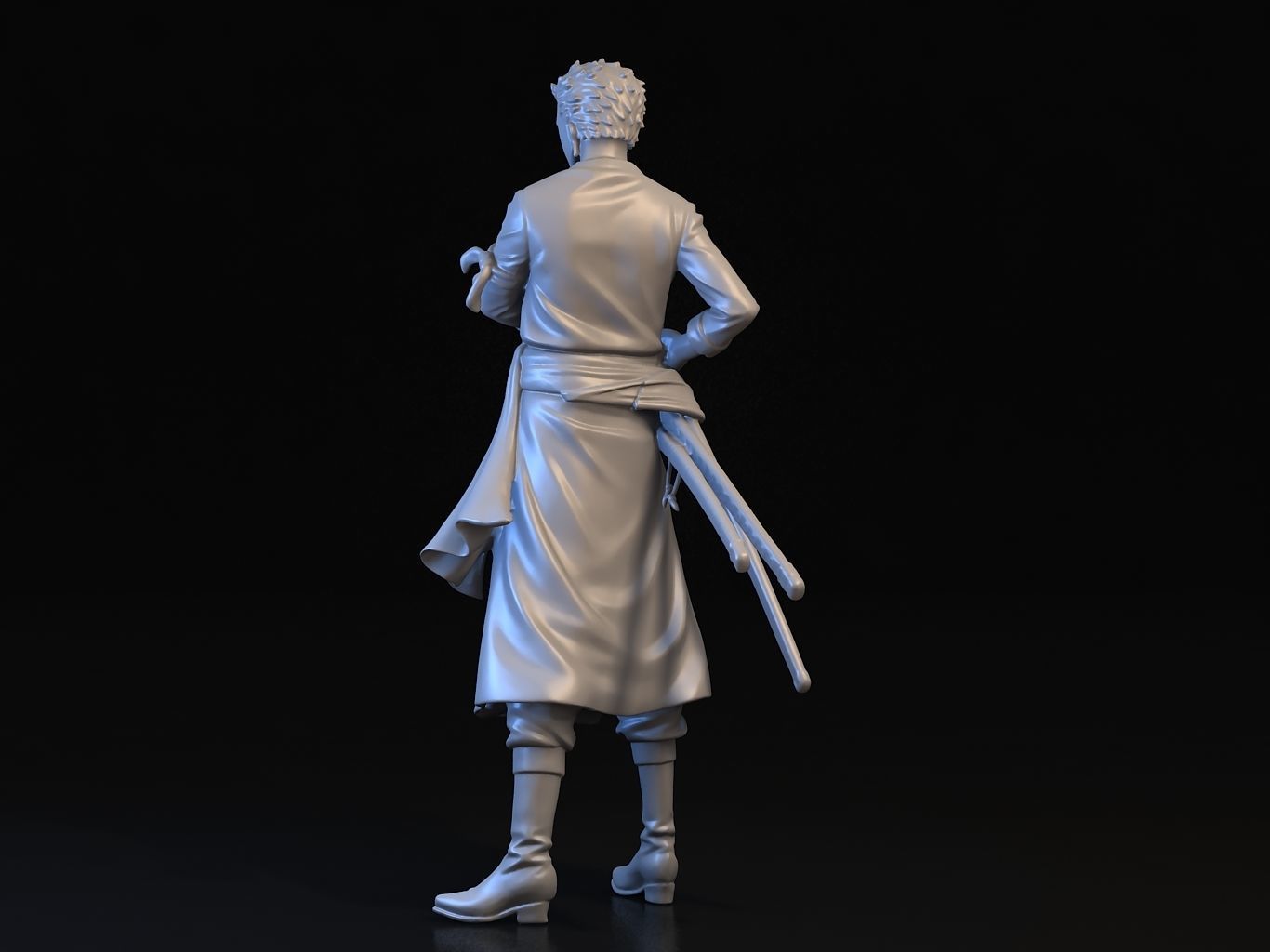 ZORO- man holding two swords 3D model_15