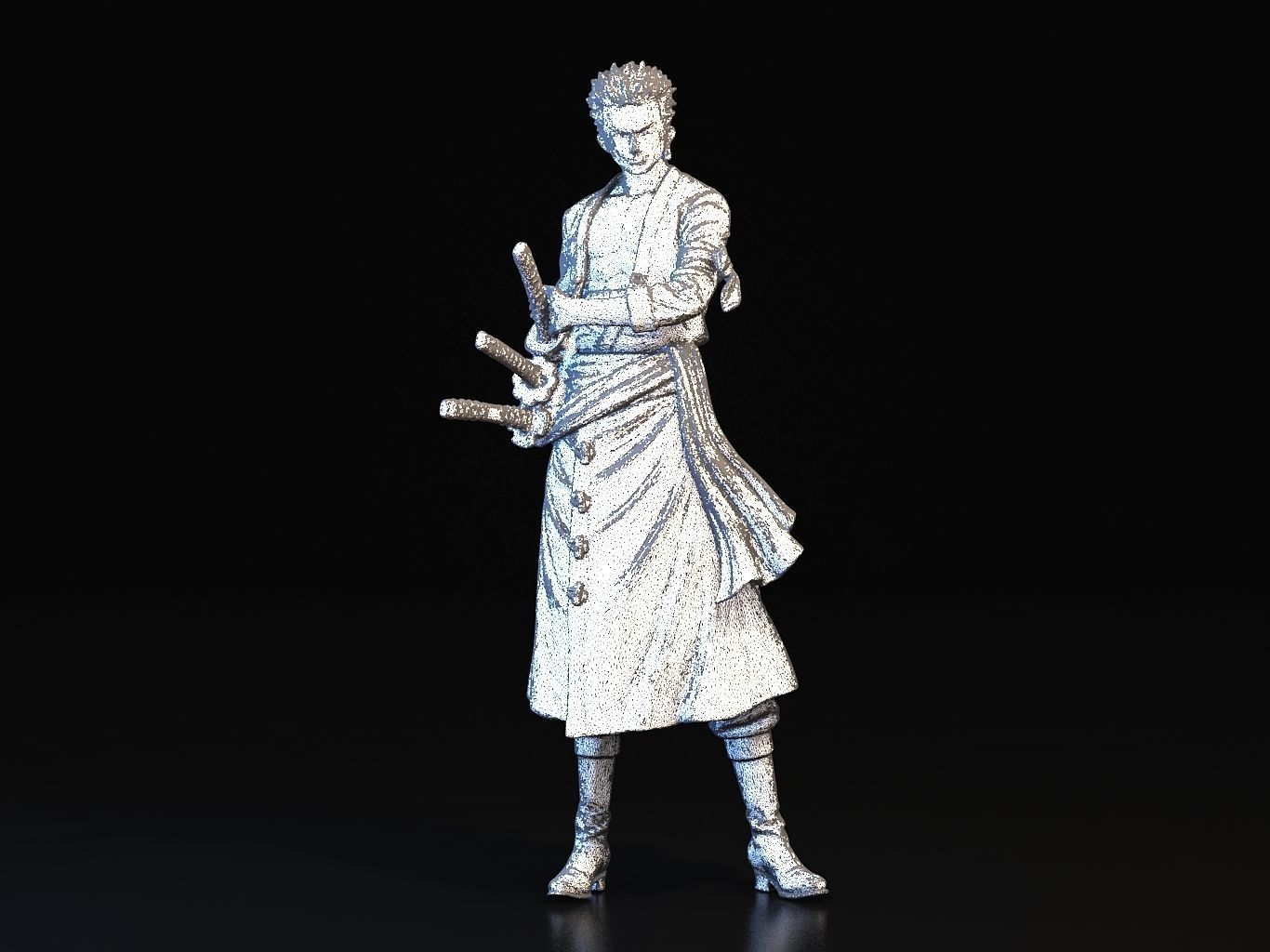 ZORO- man holding two swords 3D model_27