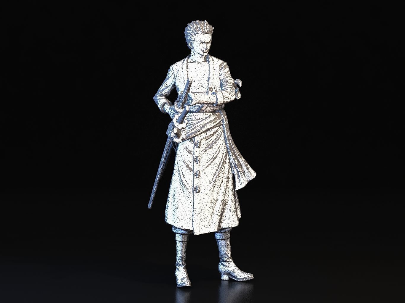 ZORO- man holding two swords 3D model_20