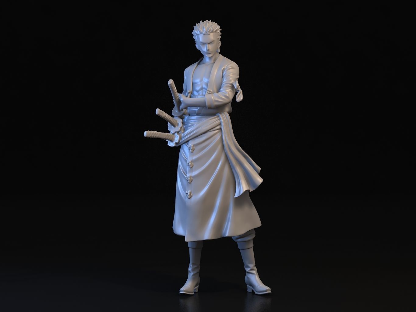 ZORO- man holding two swords 3D model_10