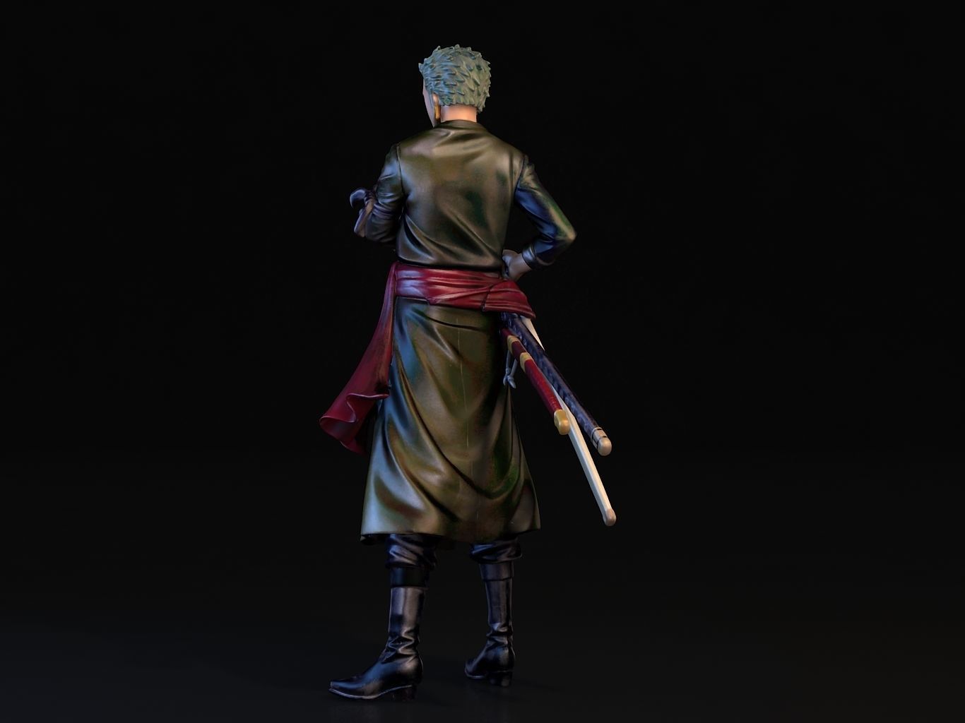 ZORO- man holding two swords 3D model_6