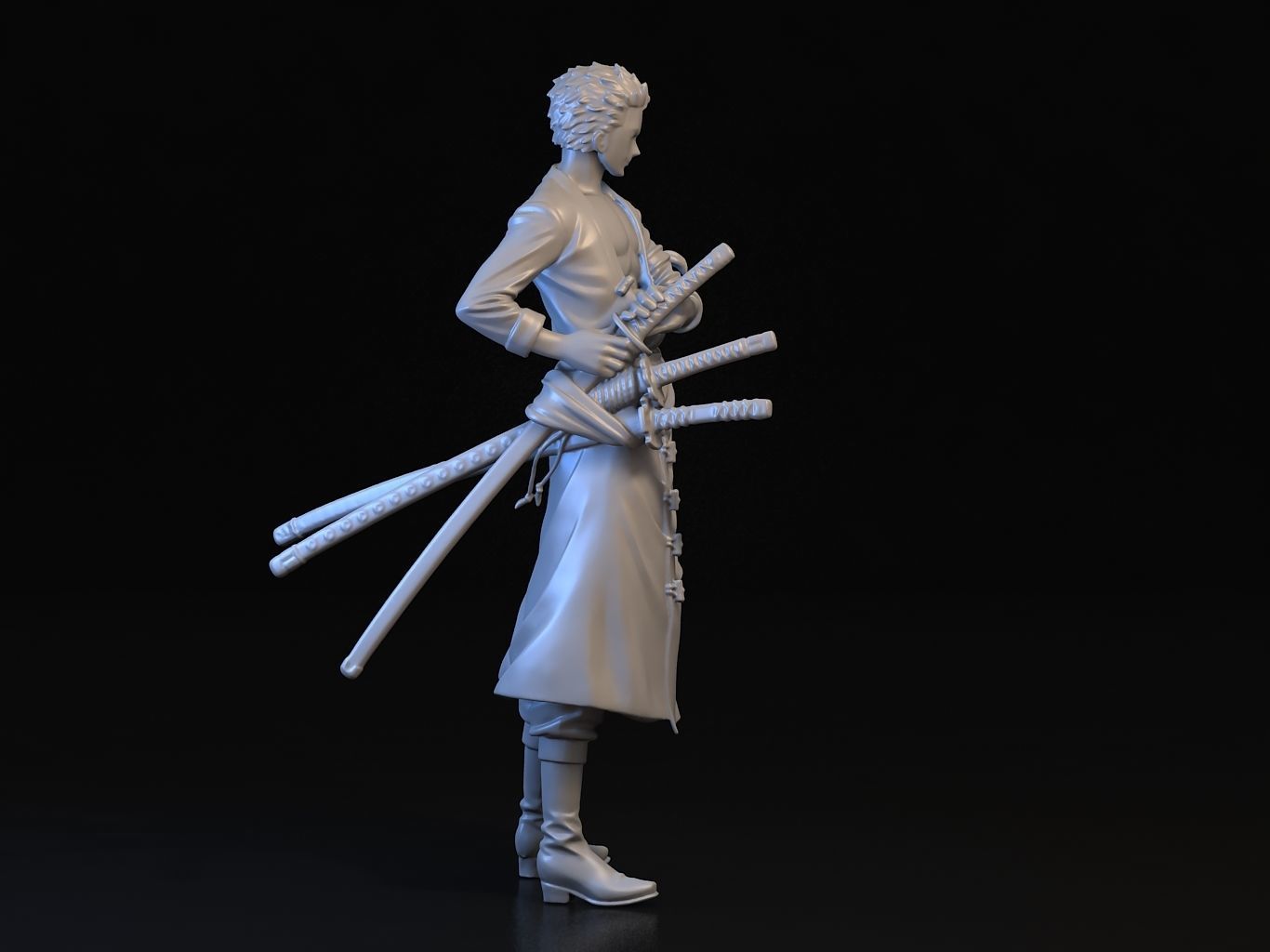 ZORO- man holding two swords 3D model_12
