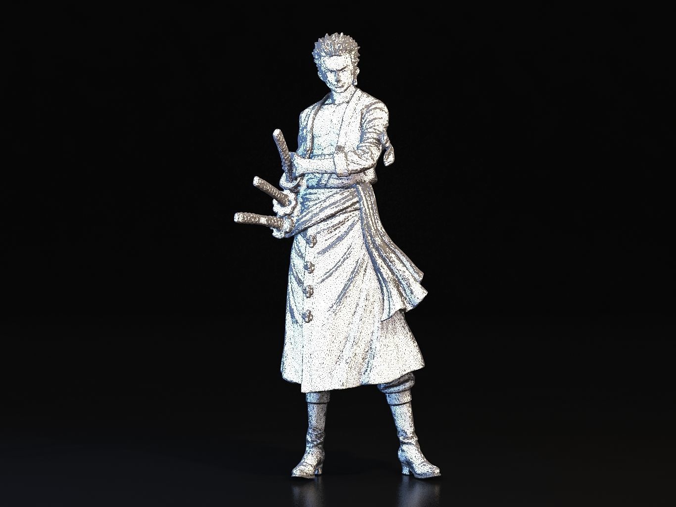 ZORO- man holding two swords 3D model_19