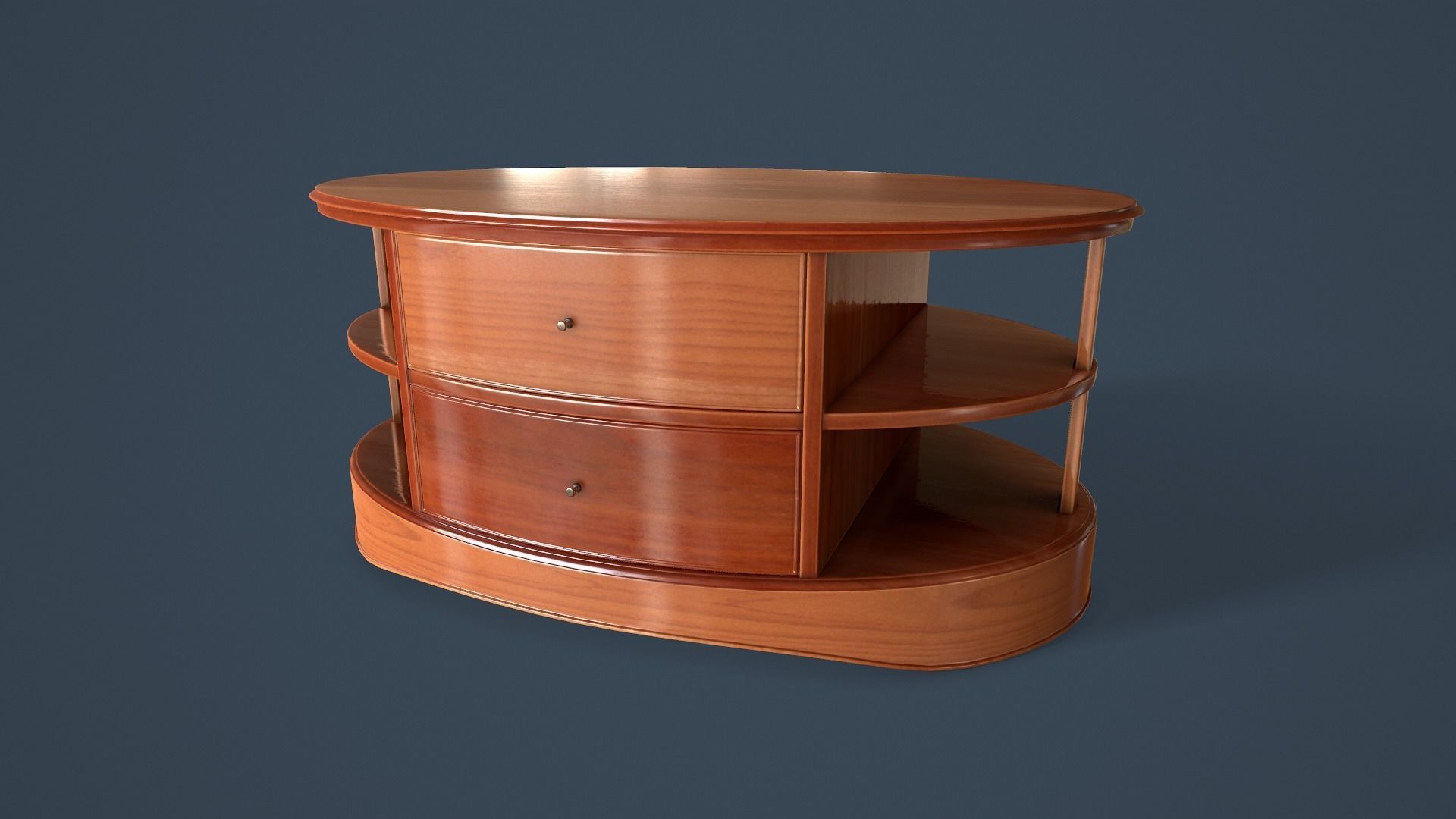 Rigged Coffee Table Low-poly 3D model_3