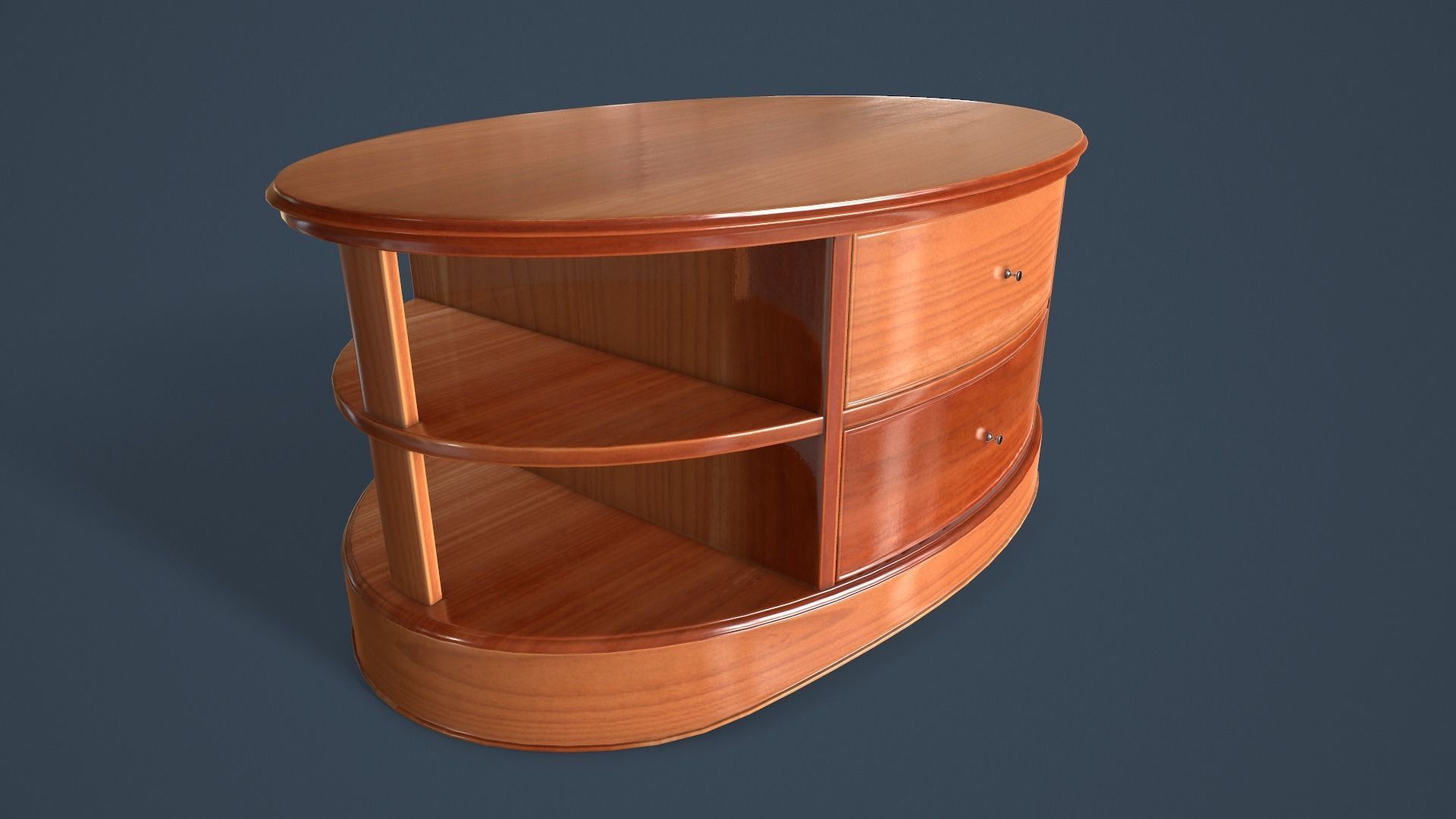 Rigged Coffee Table Low-poly 3D model_9