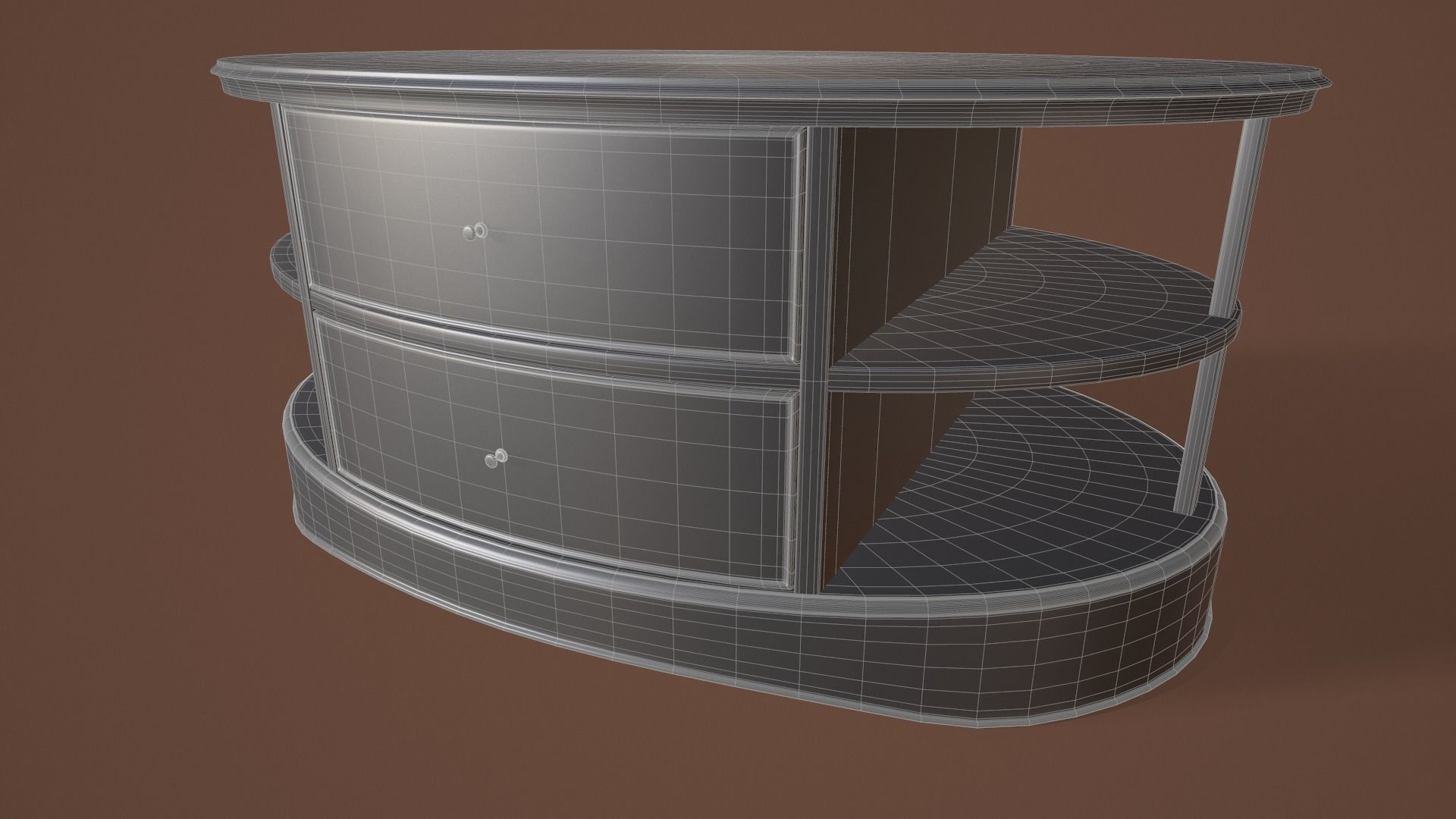 Rigged Coffee Table Low-poly 3D model_20