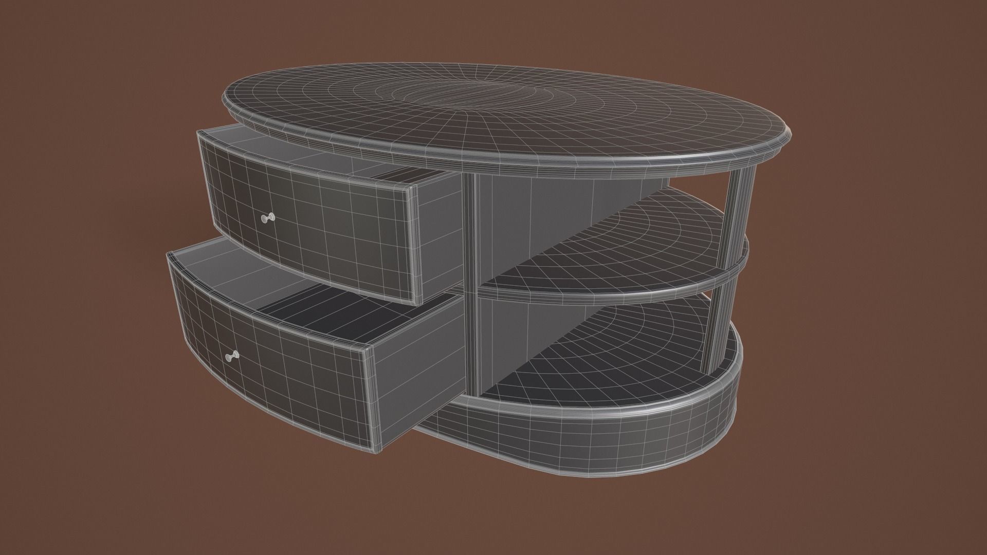 Rigged Coffee Table Low-poly 3D model_16