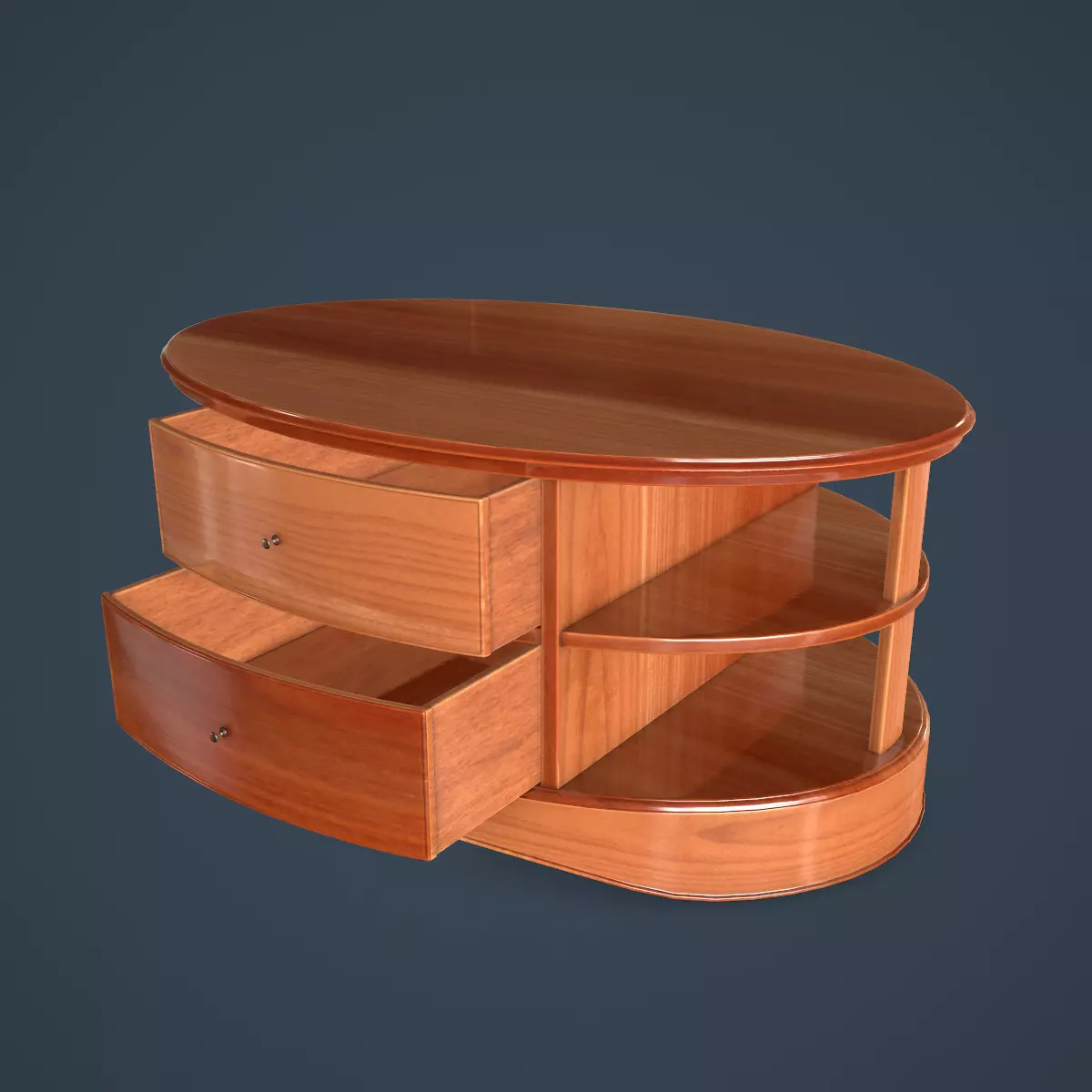 Rigged Coffee Table Low-poly 3D model_0