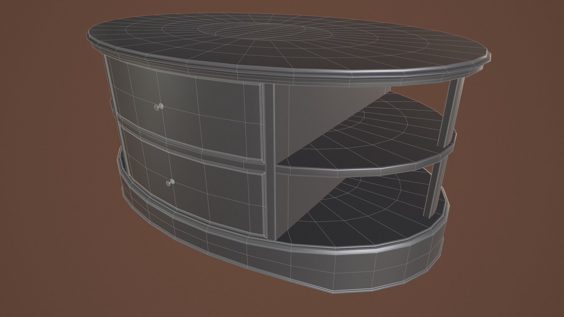 Rigged Coffee Table Low-poly 3D model_21
