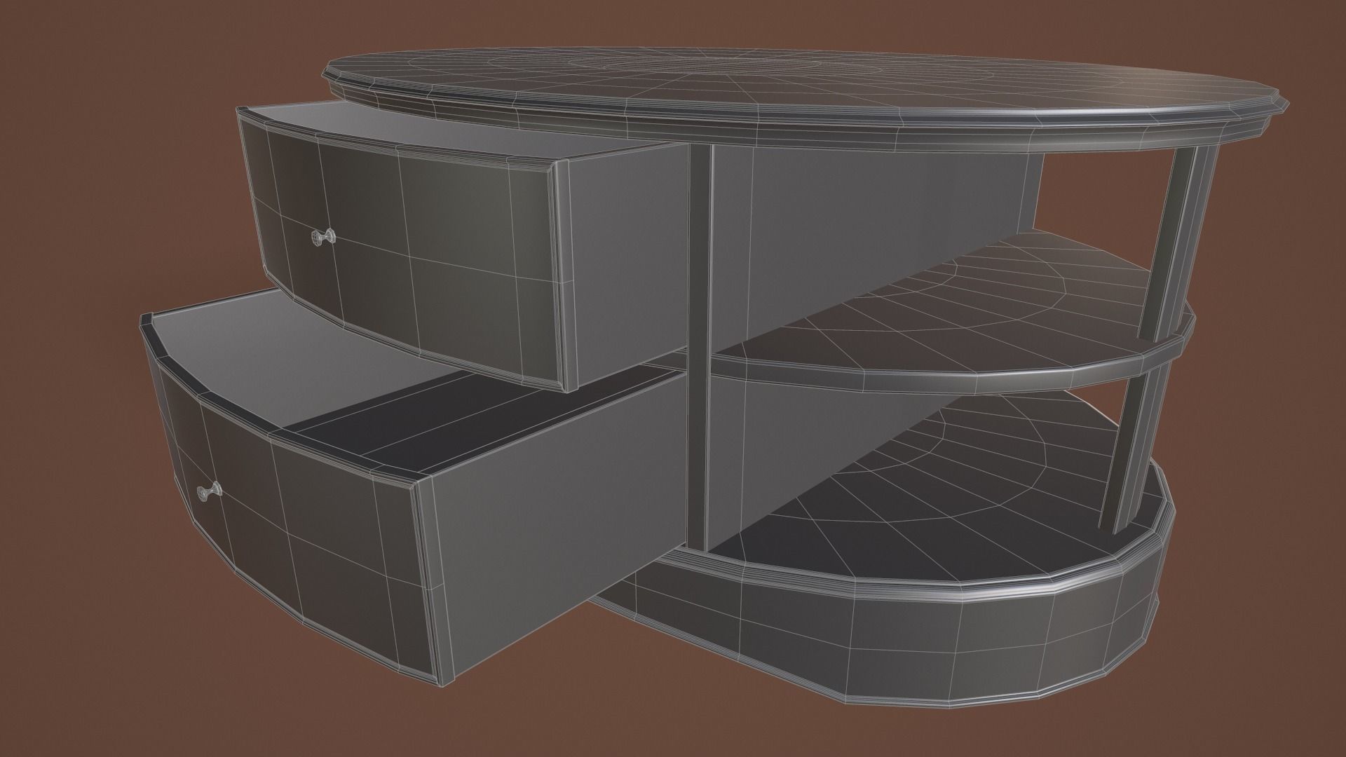 Rigged Coffee Table Low-poly 3D model_17