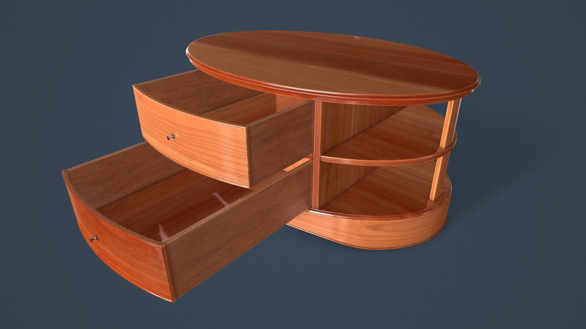 Rigged Coffee Table Low-poly 3D model_10