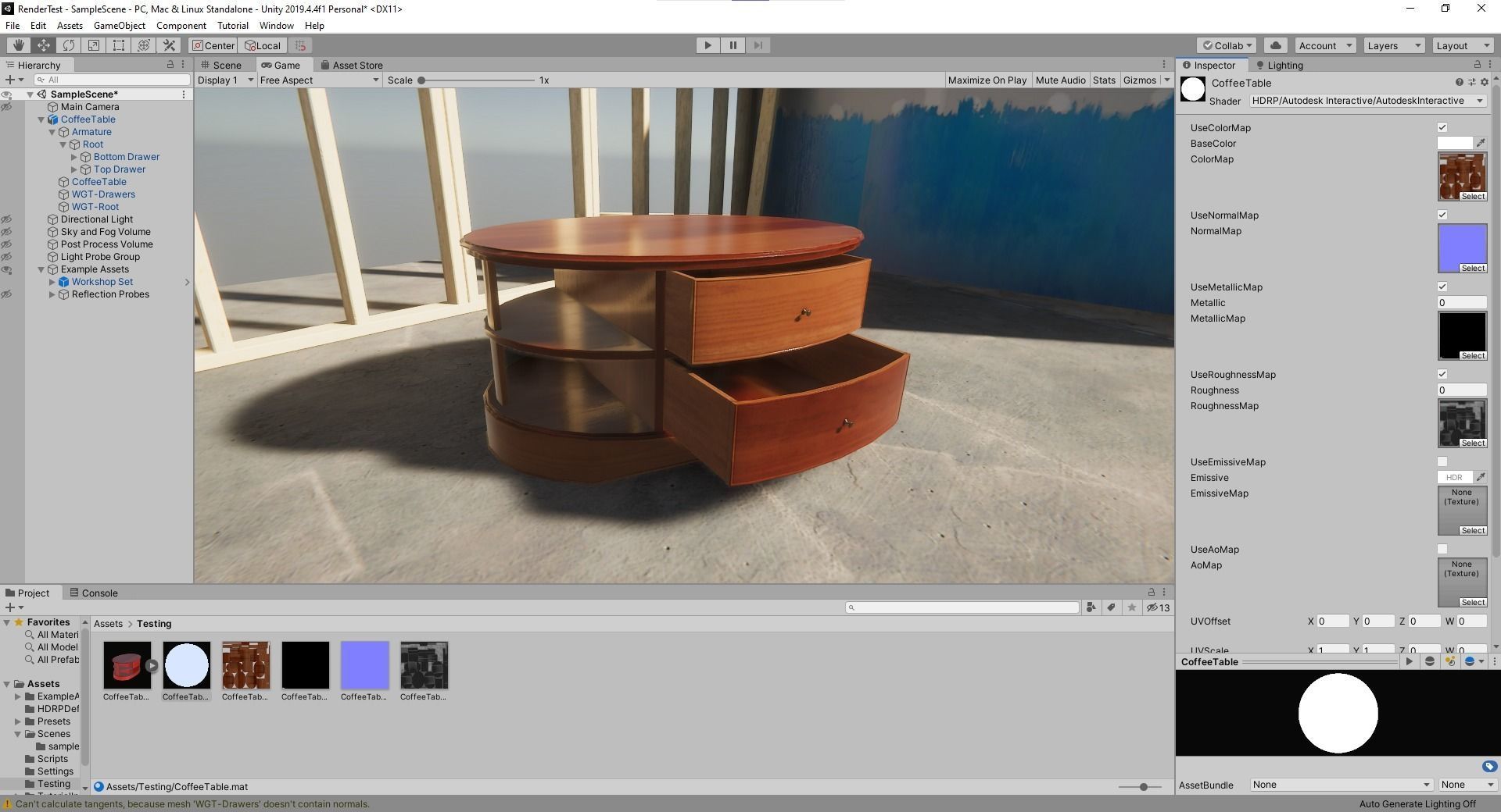 Rigged Coffee Table Low-poly 3D model_14
