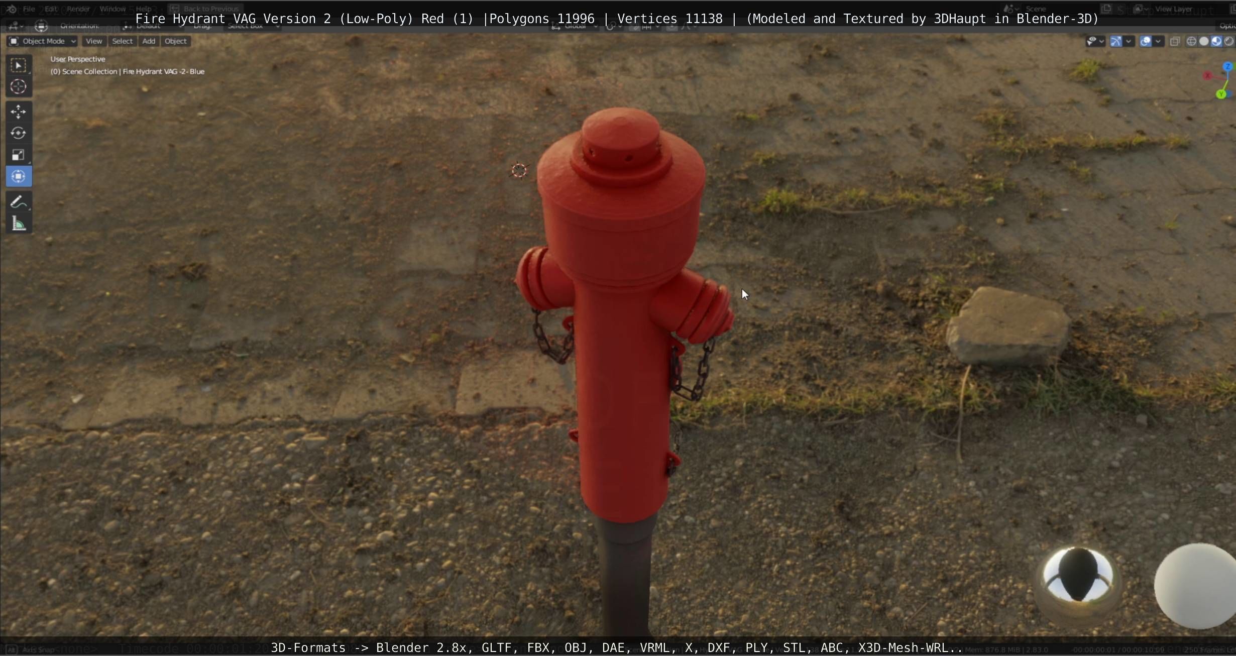 Red Fire Hydrant VAG Version 2 Low Poly Red 1 Low-poly 3D model_61