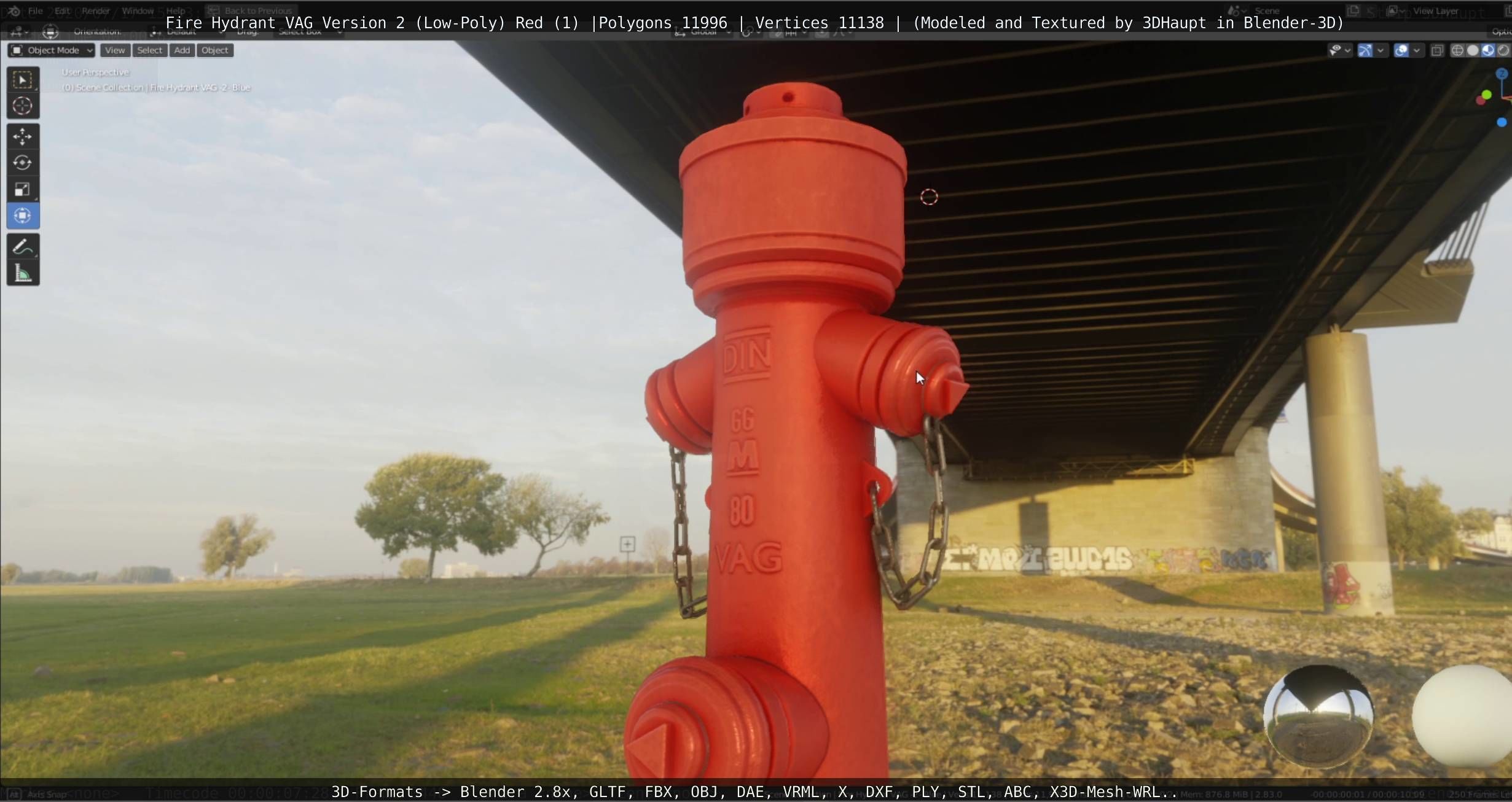Red Fire Hydrant VAG Version 2 Low Poly Red 1 Low-poly 3D model_17
