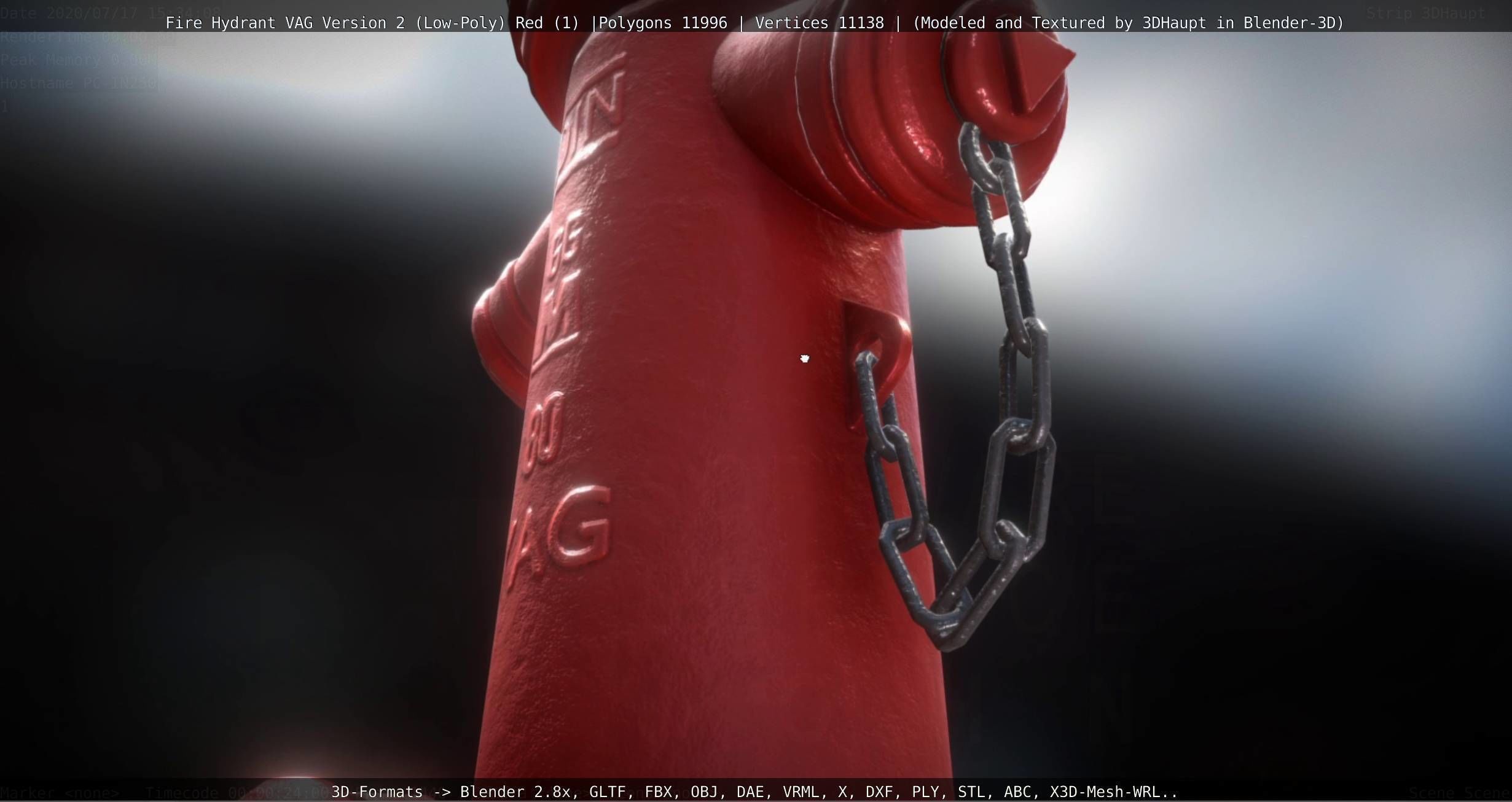 Red Fire Hydrant VAG Version 2 Low Poly Red 1 Low-poly 3D model_42