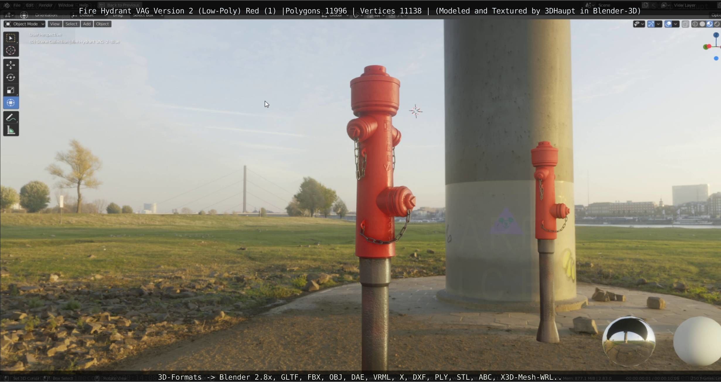 Red Fire Hydrant VAG Version 2 Low Poly Red 1 Low-poly 3D model_22