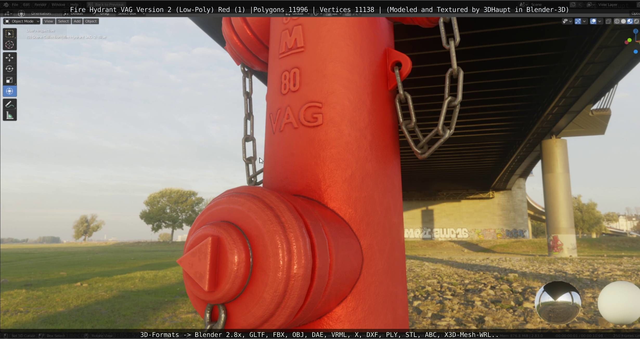 Red Fire Hydrant VAG Version 2 Low Poly Red 1 Low-poly 3D model_77