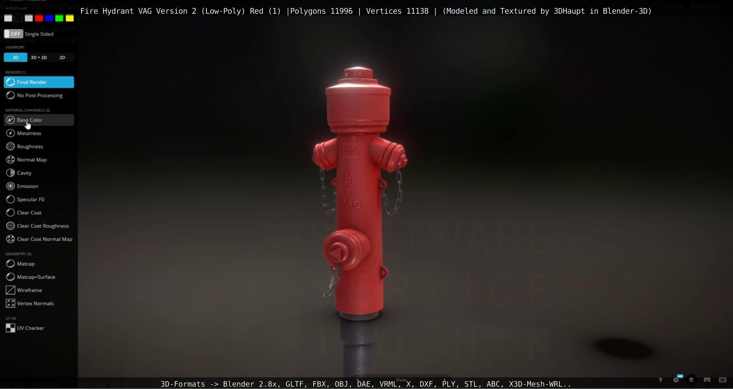 Red Fire Hydrant VAG Version 2 Low Poly Red 1 Low-poly 3D model_49
