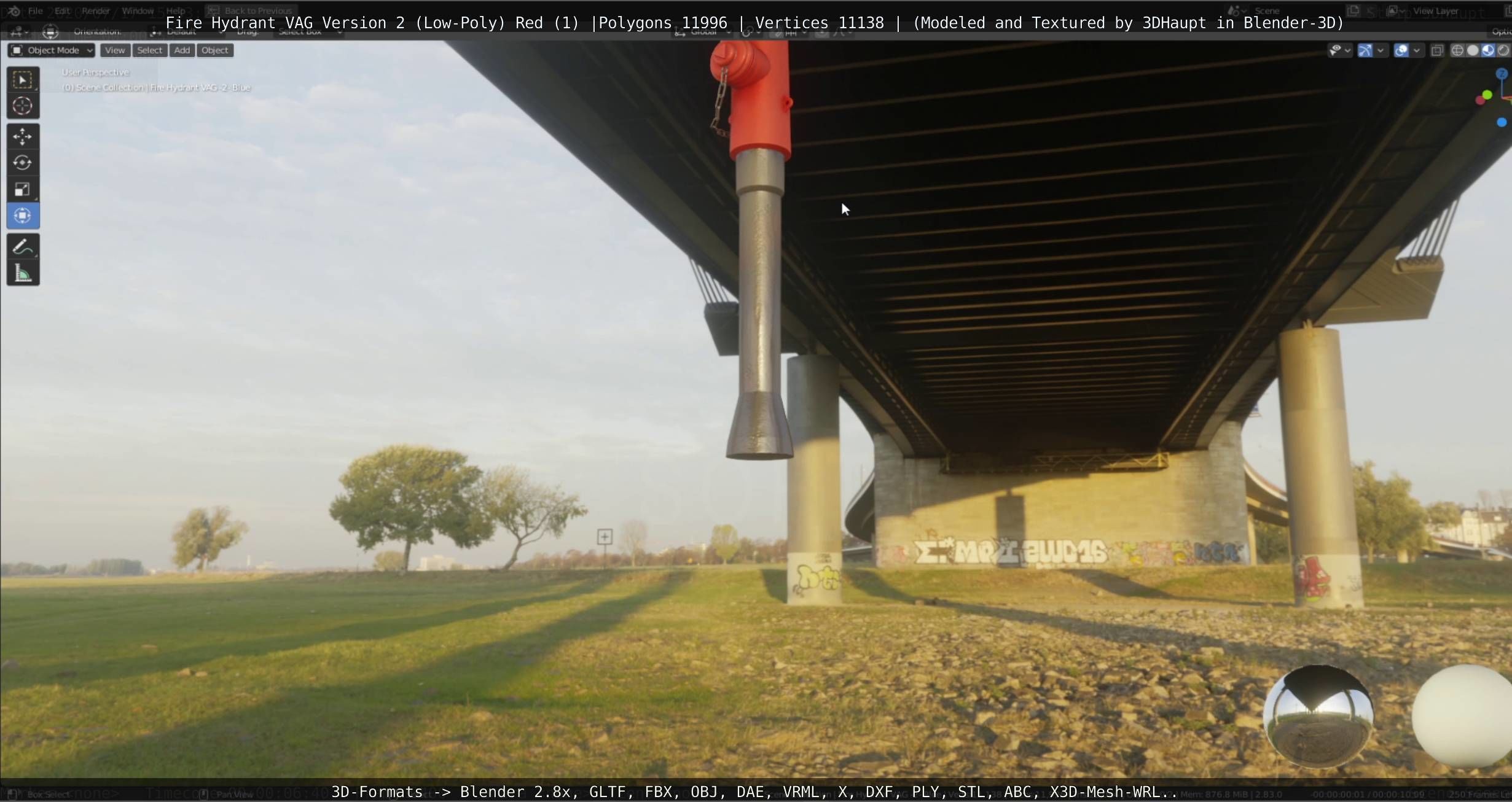 Red Fire Hydrant VAG Version 2 Low Poly Red 1 Low-poly 3D model_79