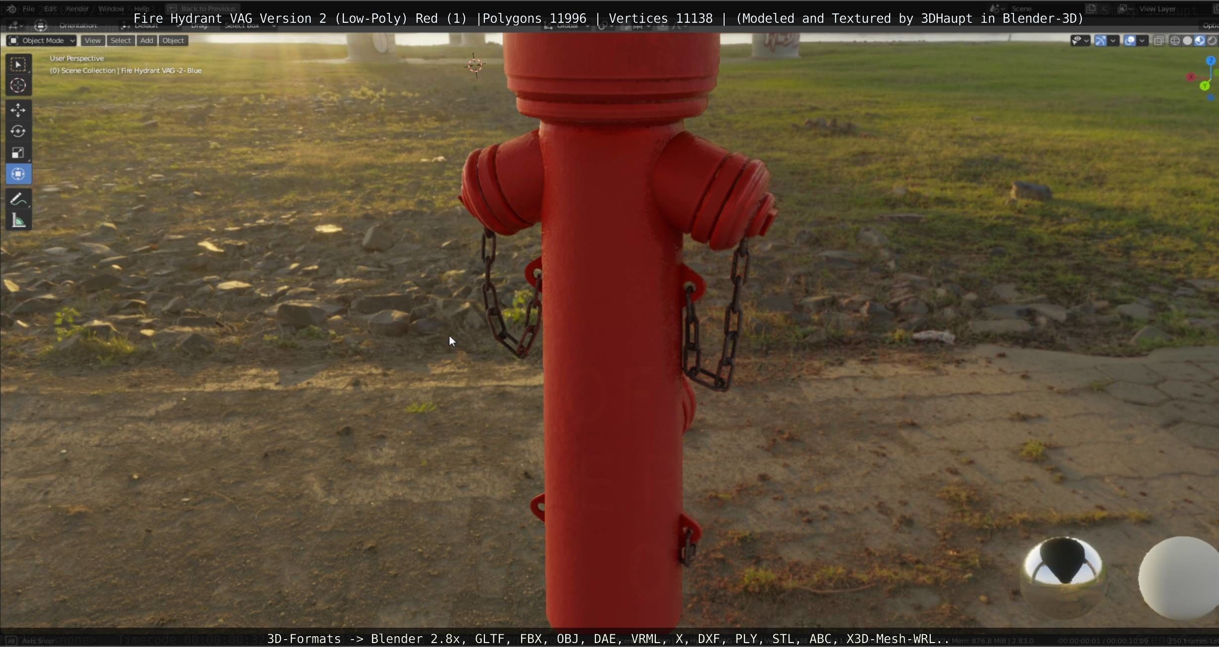 Red Fire Hydrant VAG Version 2 Low Poly Red 1 Low-poly 3D model_57