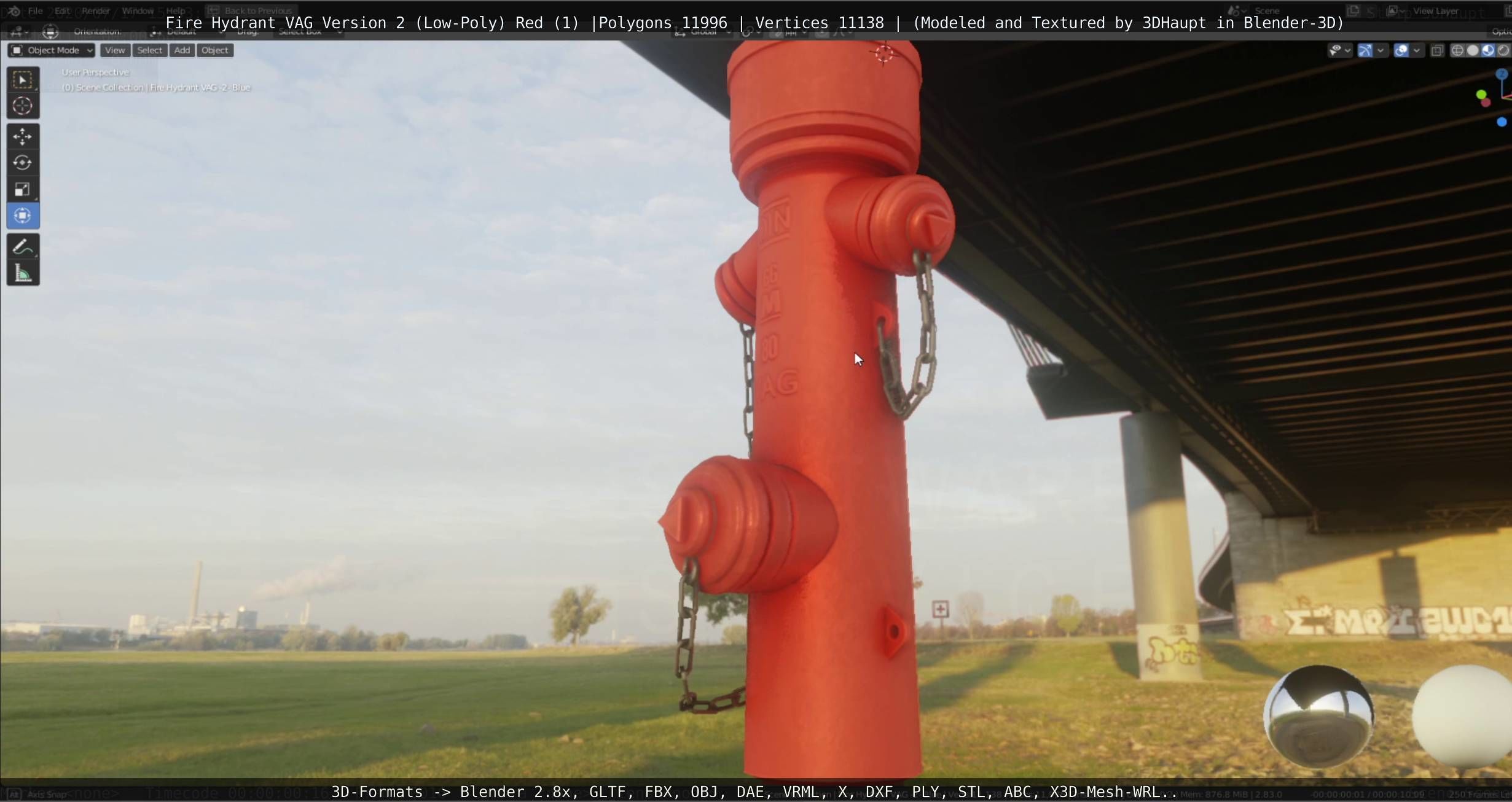 Red Fire Hydrant VAG Version 2 Low Poly Red 1 Low-poly 3D model_56