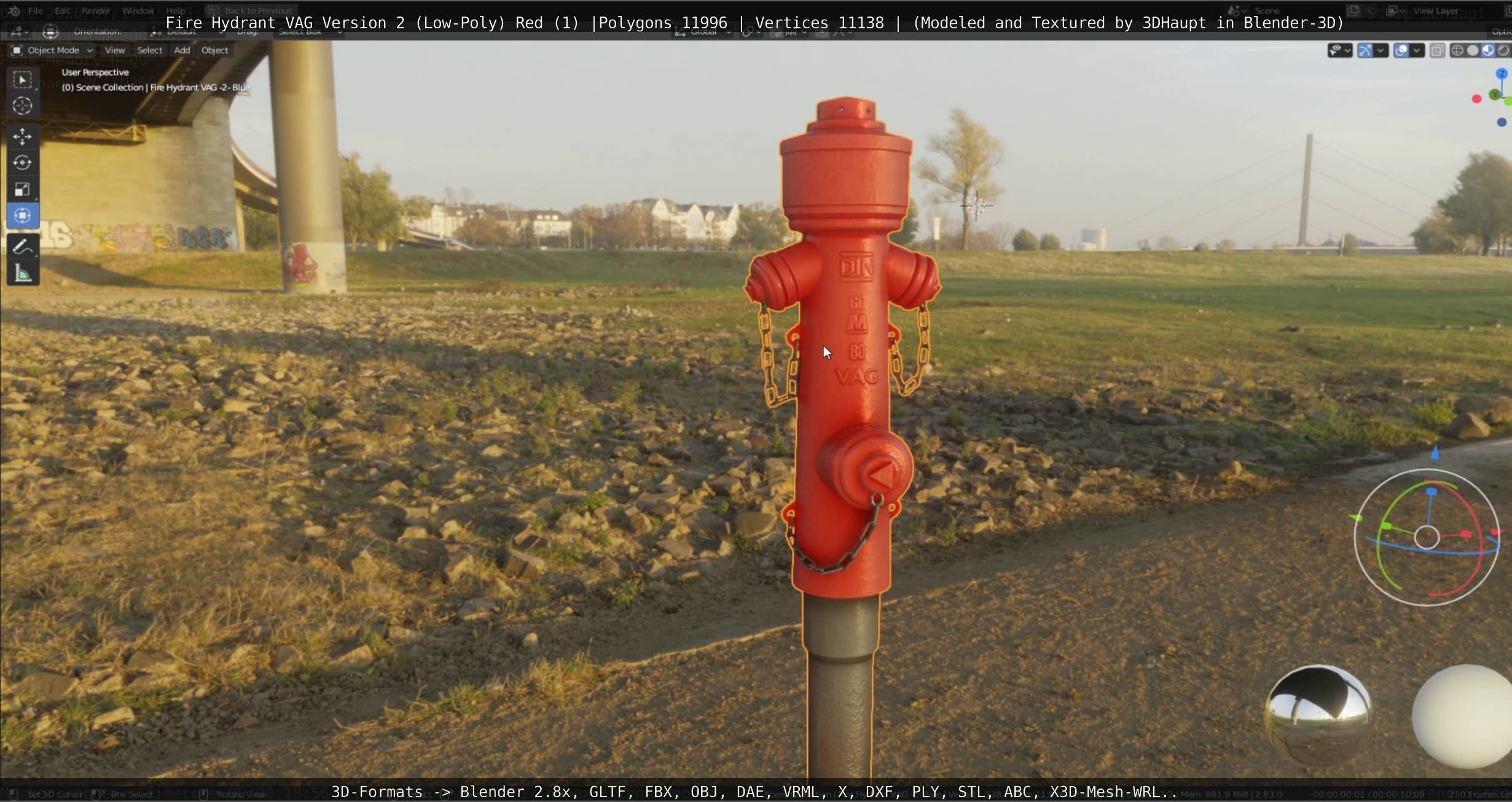 Red Fire Hydrant VAG Version 2 Low Poly Red 1 Low-poly 3D model_27