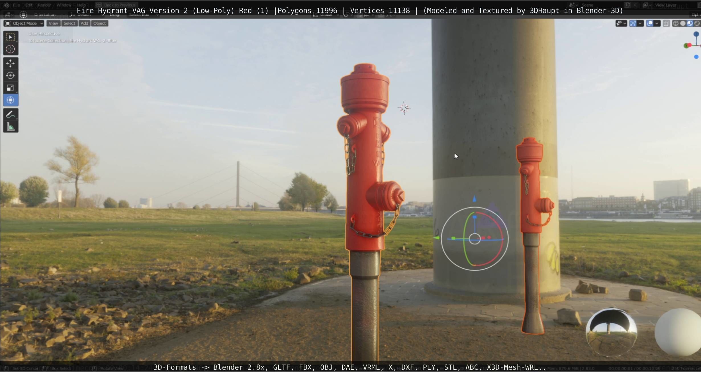 Red Fire Hydrant VAG Version 2 Low Poly Red 1 Low-poly 3D model_103