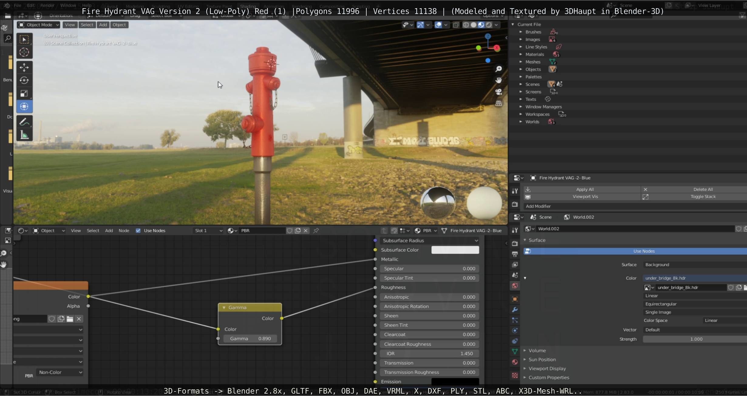 Red Fire Hydrant VAG Version 2 Low Poly Red 1 Low-poly 3D model_101