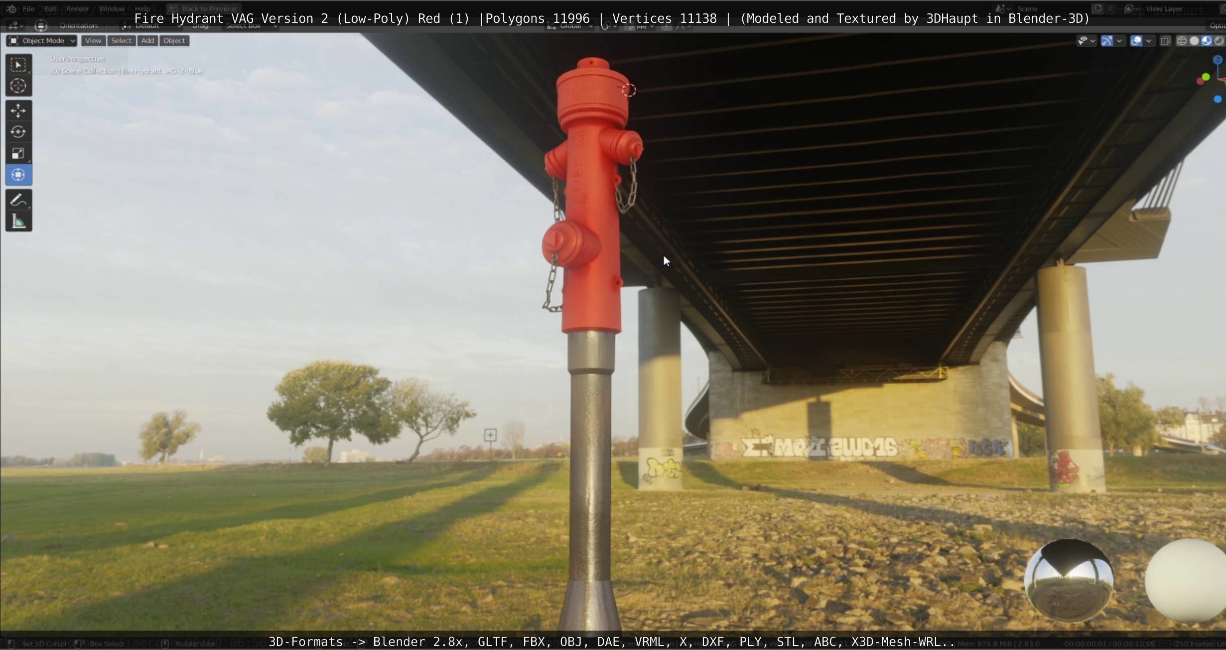 Red Fire Hydrant VAG Version 2 Low Poly Red 1 Low-poly 3D model_16