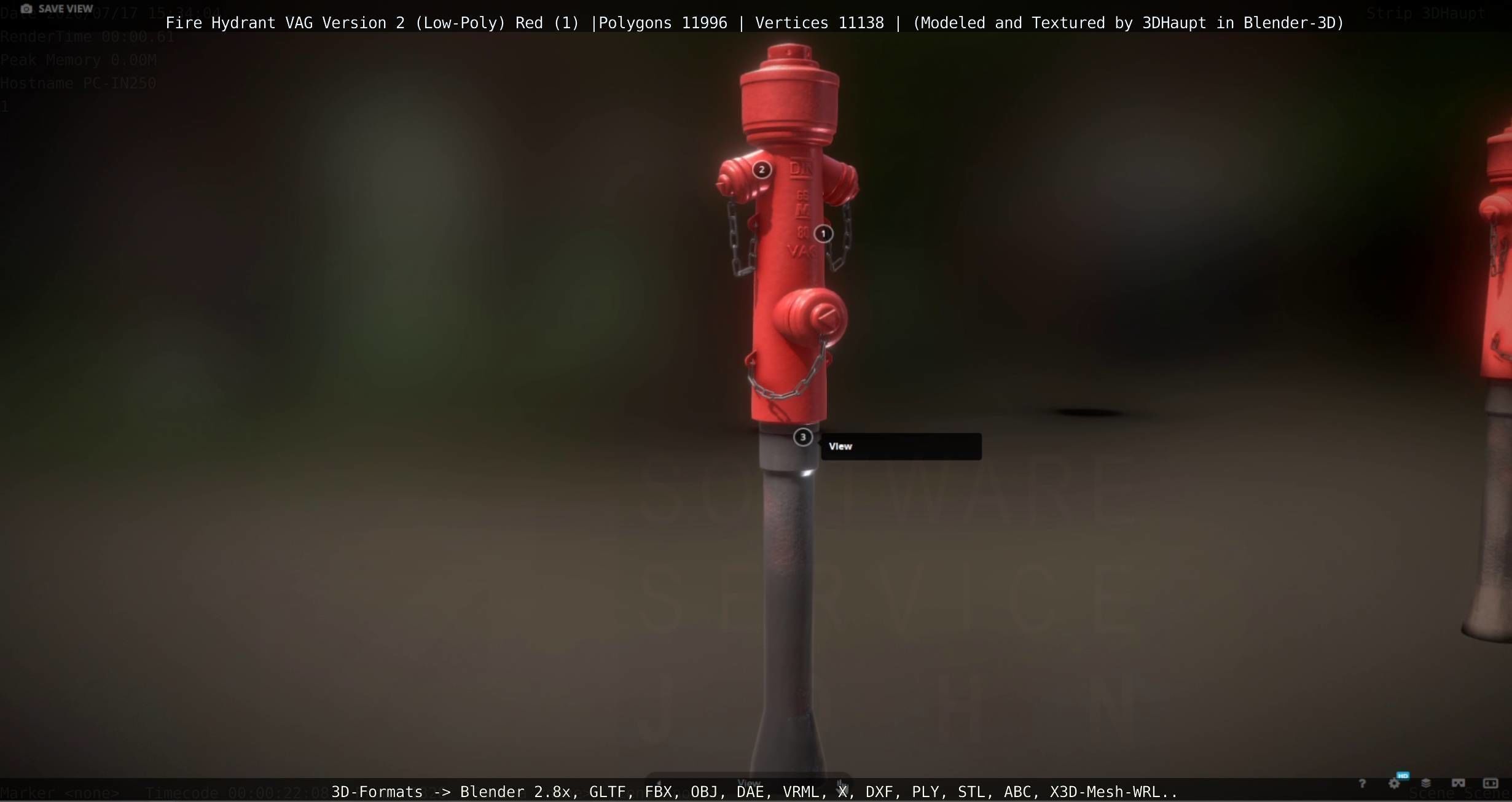 Red Fire Hydrant VAG Version 2 Low Poly Red 1 Low-poly 3D model_34