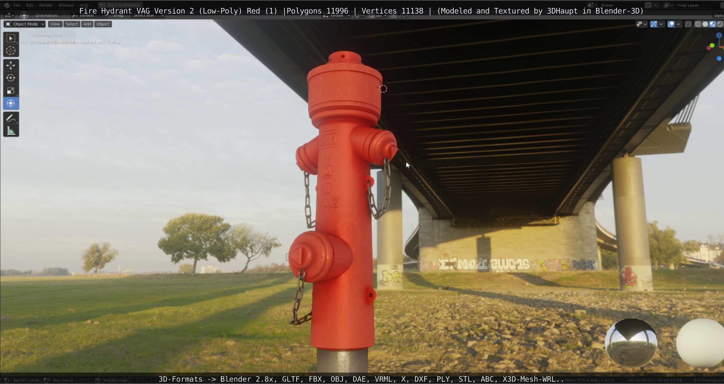 Red Fire Hydrant VAG Version 2 Low Poly Red 1 Low-poly 3D model_81