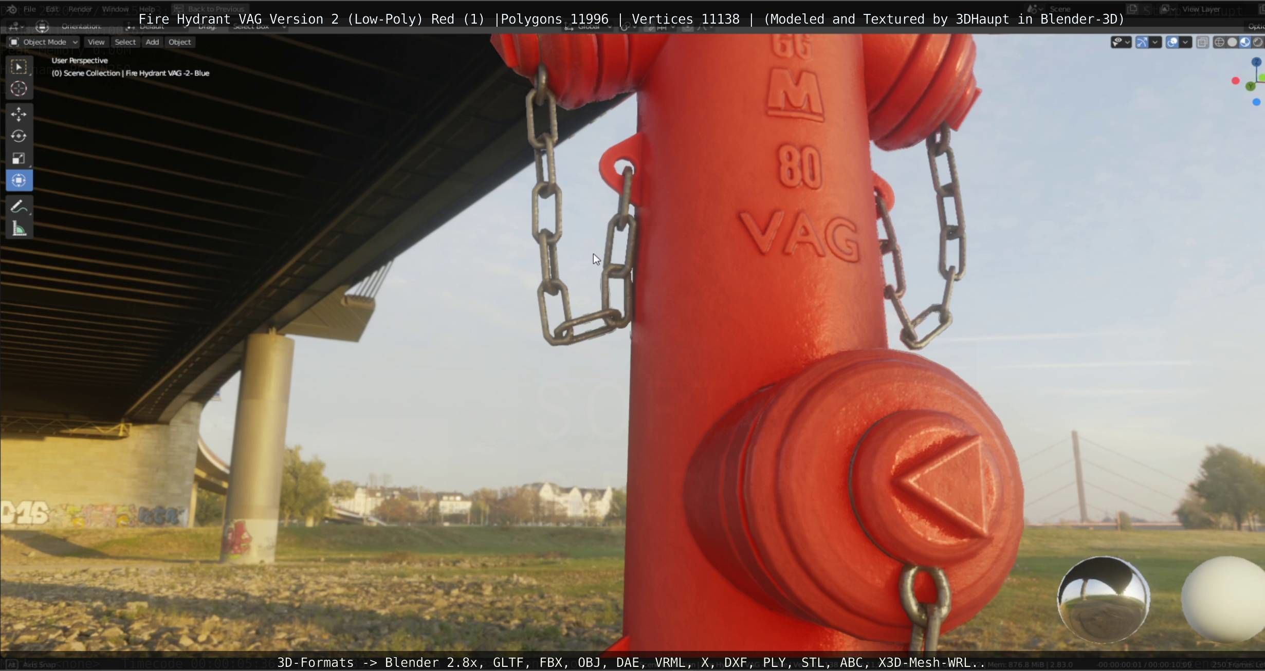 Red Fire Hydrant VAG Version 2 Low Poly Red 1 Low-poly 3D model_76