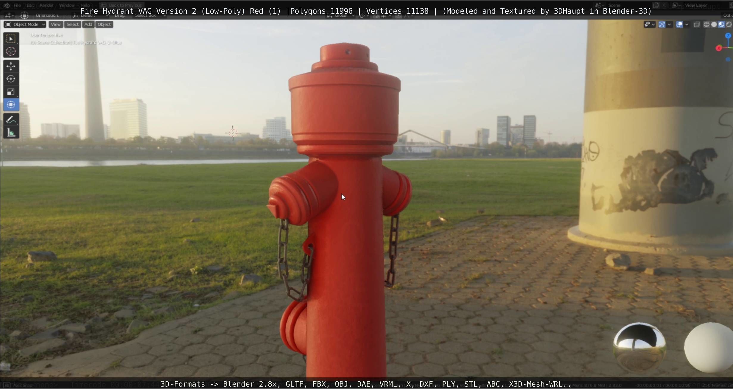 Red Fire Hydrant VAG Version 2 Low Poly Red 1 Low-poly 3D model_19