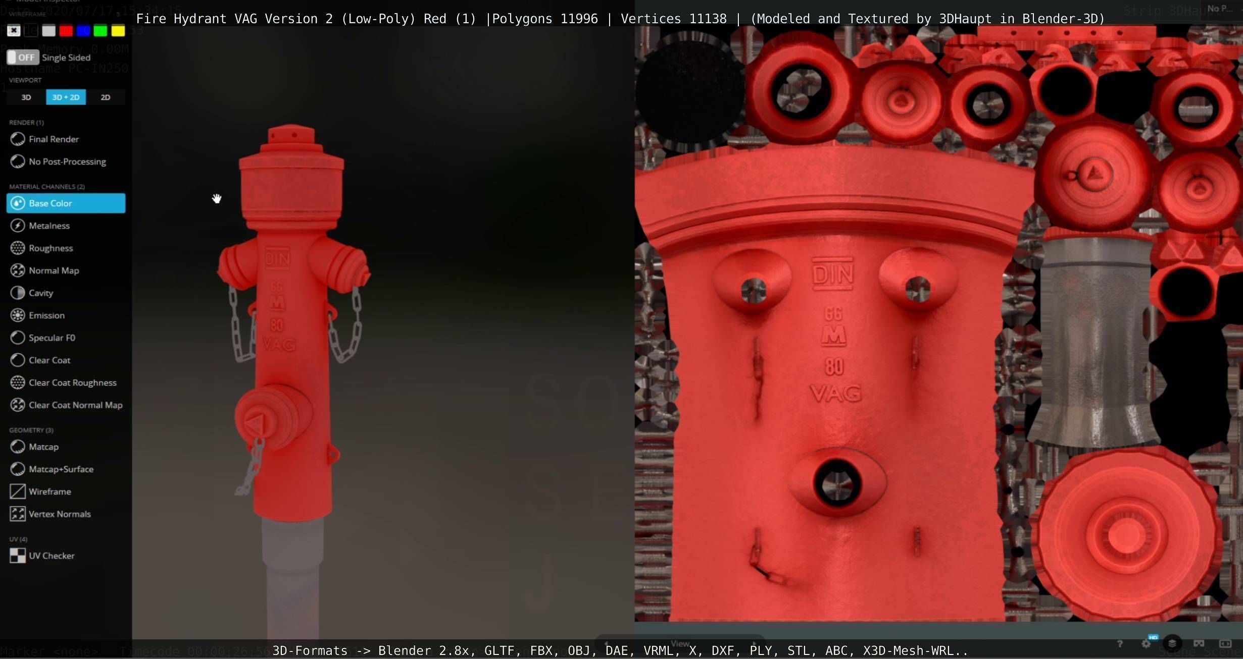 Red Fire Hydrant VAG Version 2 Low Poly Red 1 Low-poly 3D model_21
