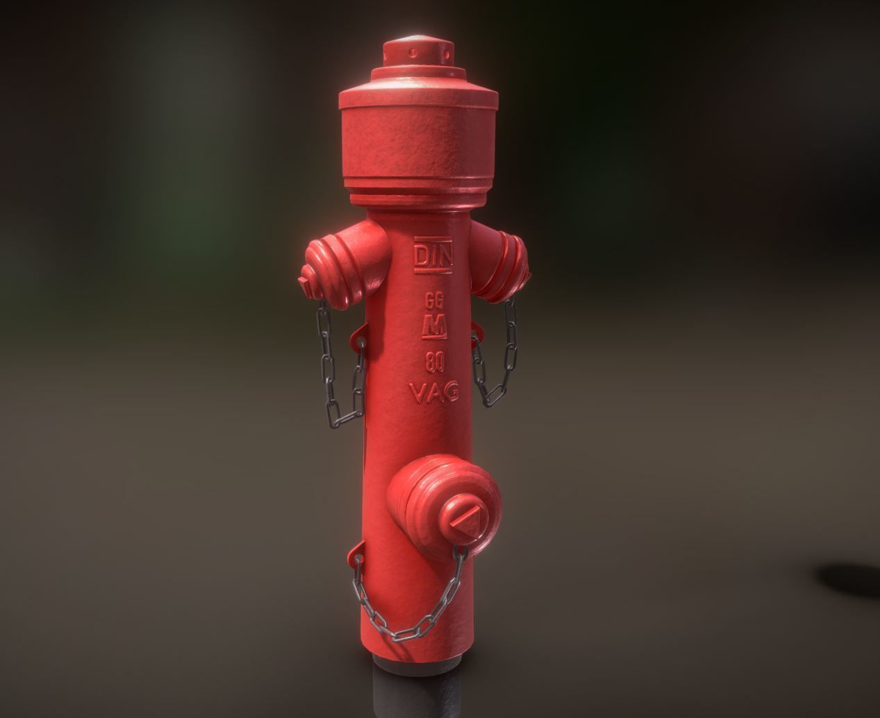 Red Fire Hydrant VAG Version 2 Low Poly Red 1 Low-poly 3D model_9