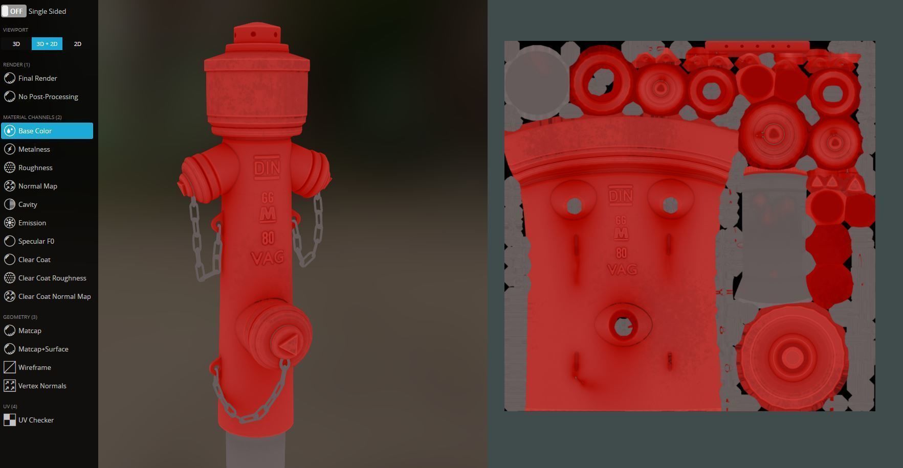 Red Fire Hydrant VAG Version 2 Low Poly Red 1 Low-poly 3D model_12