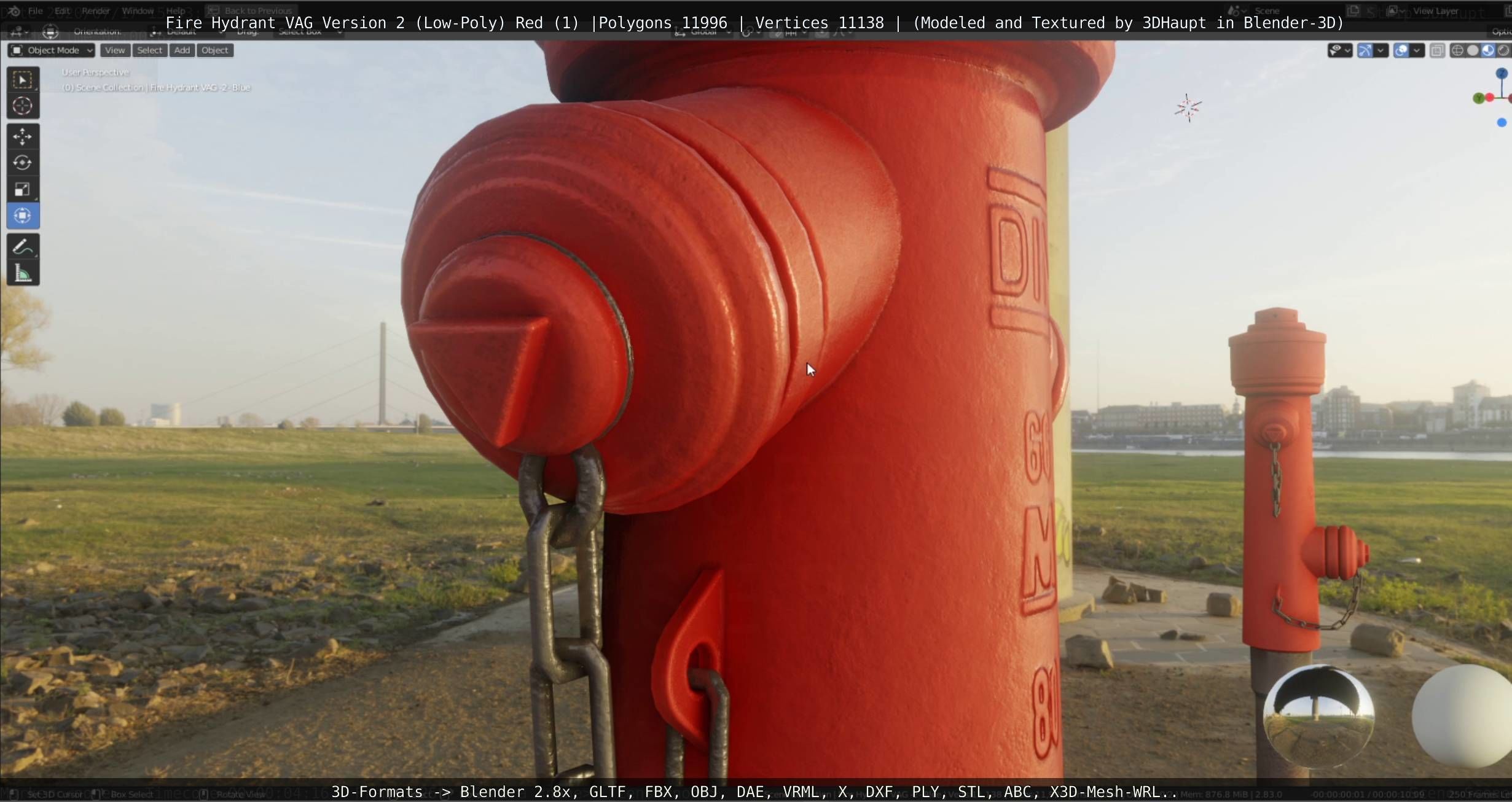 Red Fire Hydrant VAG Version 2 Low Poly Red 1 Low-poly 3D model_70