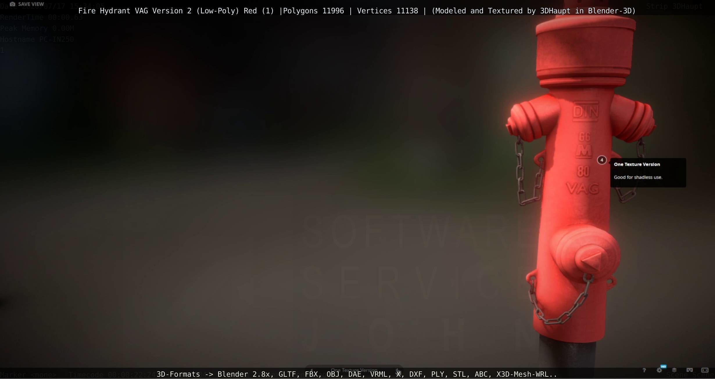 Red Fire Hydrant VAG Version 2 Low Poly Red 1 Low-poly 3D model_32
