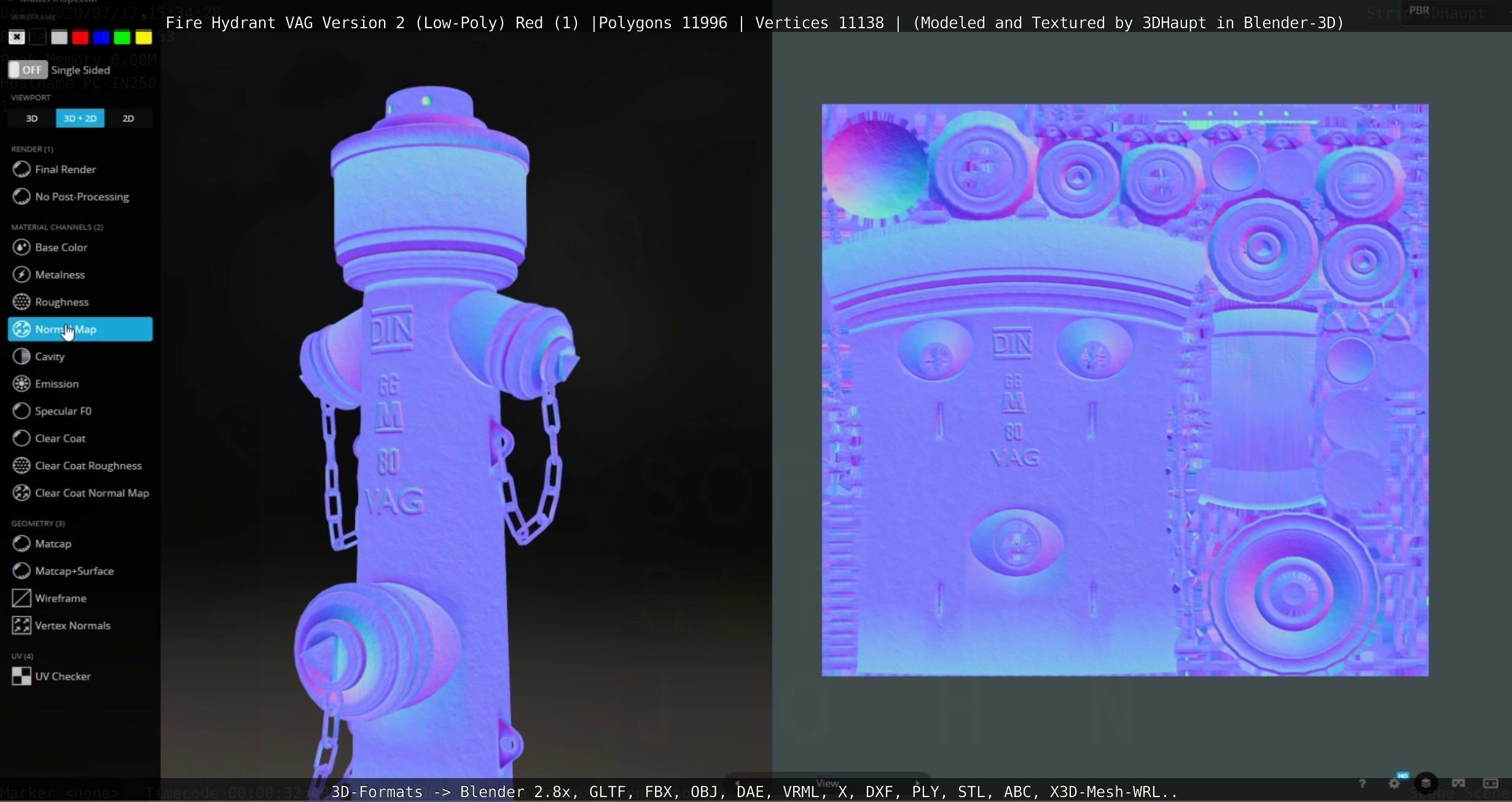 Red Fire Hydrant VAG Version 2 Low Poly Red 1 Low-poly 3D model_52