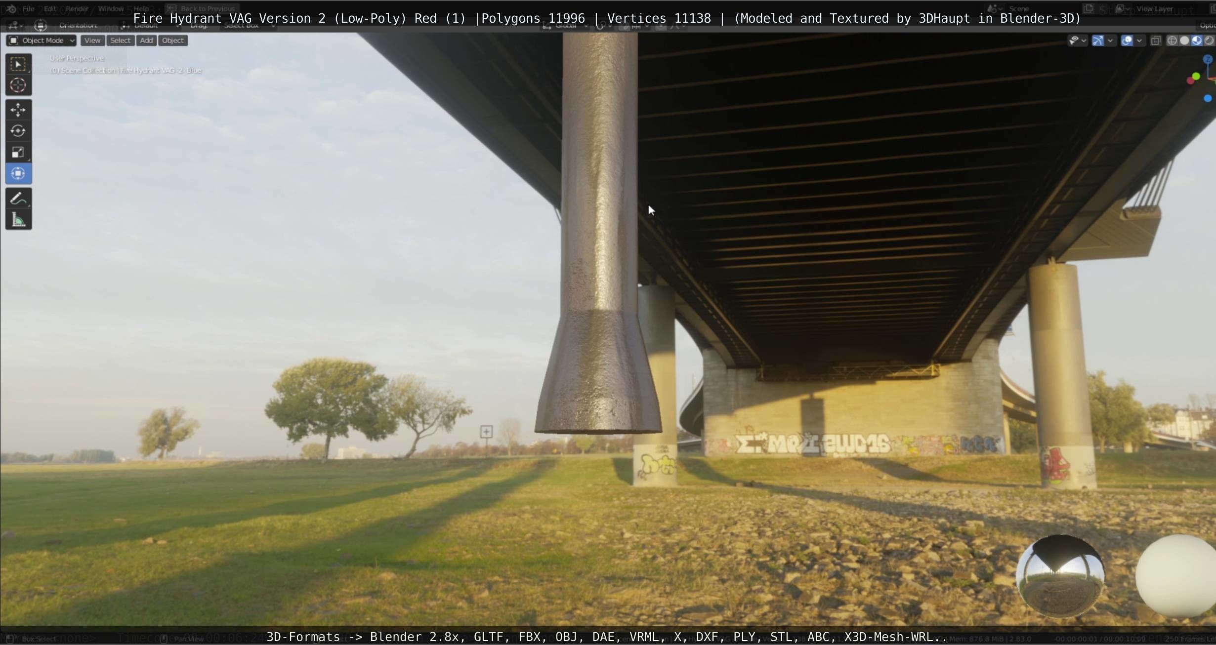 Red Fire Hydrant VAG Version 2 Low Poly Red 1 Low-poly 3D model_80