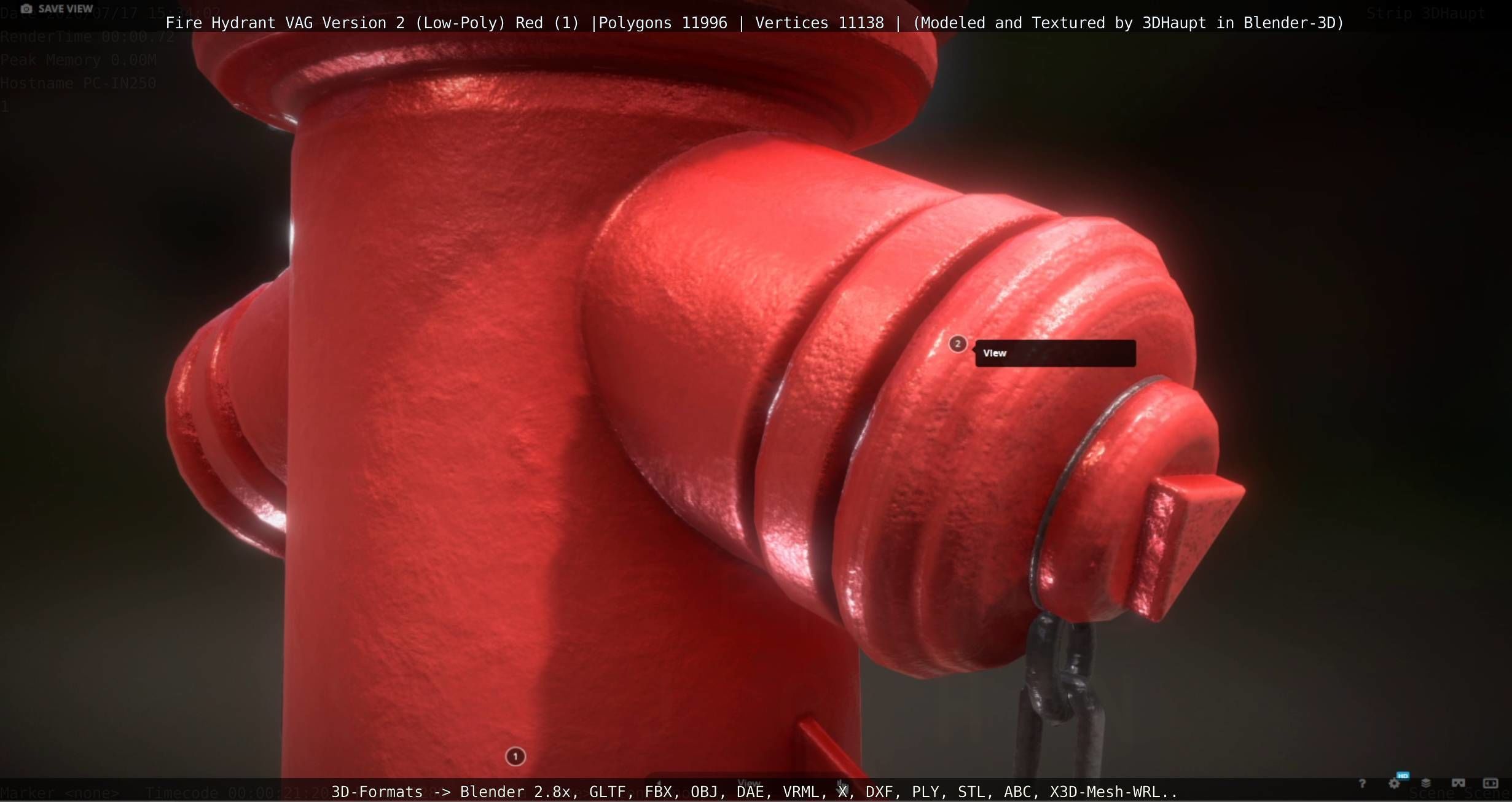 Red Fire Hydrant VAG Version 2 Low Poly Red 1 Low-poly 3D model_39