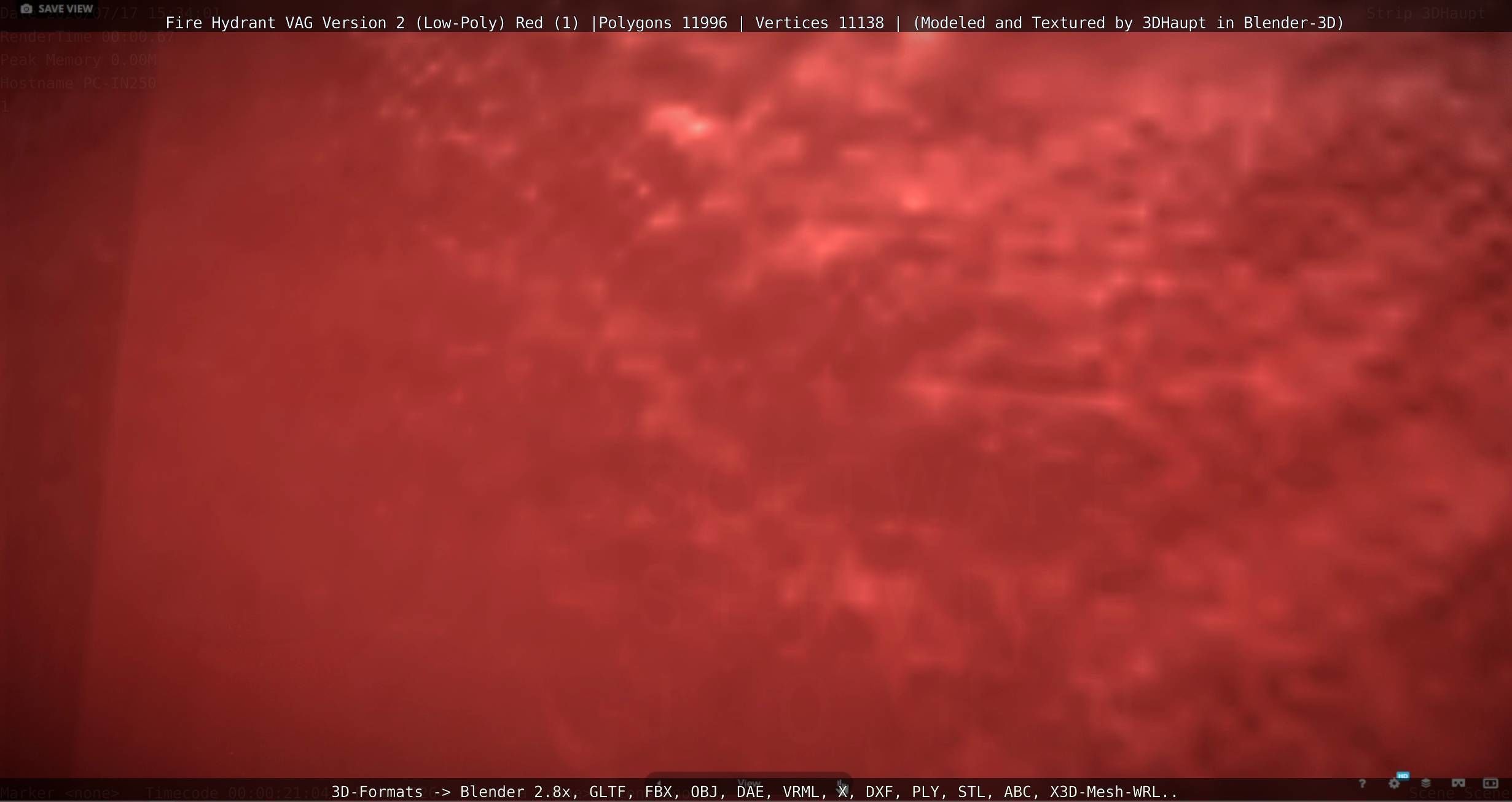 Red Fire Hydrant VAG Version 2 Low Poly Red 1 Low-poly 3D model_30