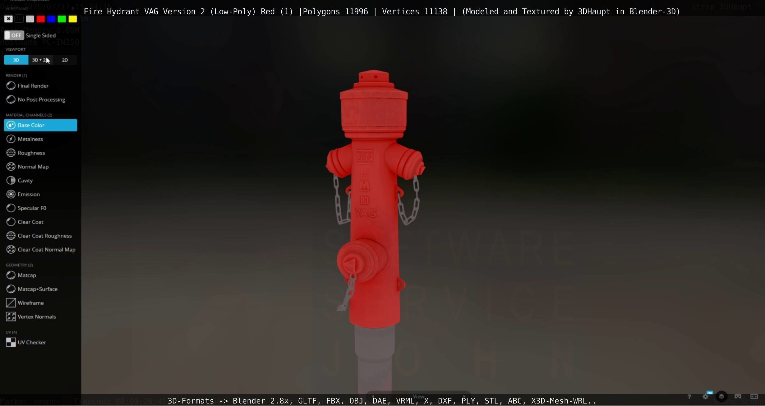 Red Fire Hydrant VAG Version 2 Low Poly Red 1 Low-poly 3D model_50