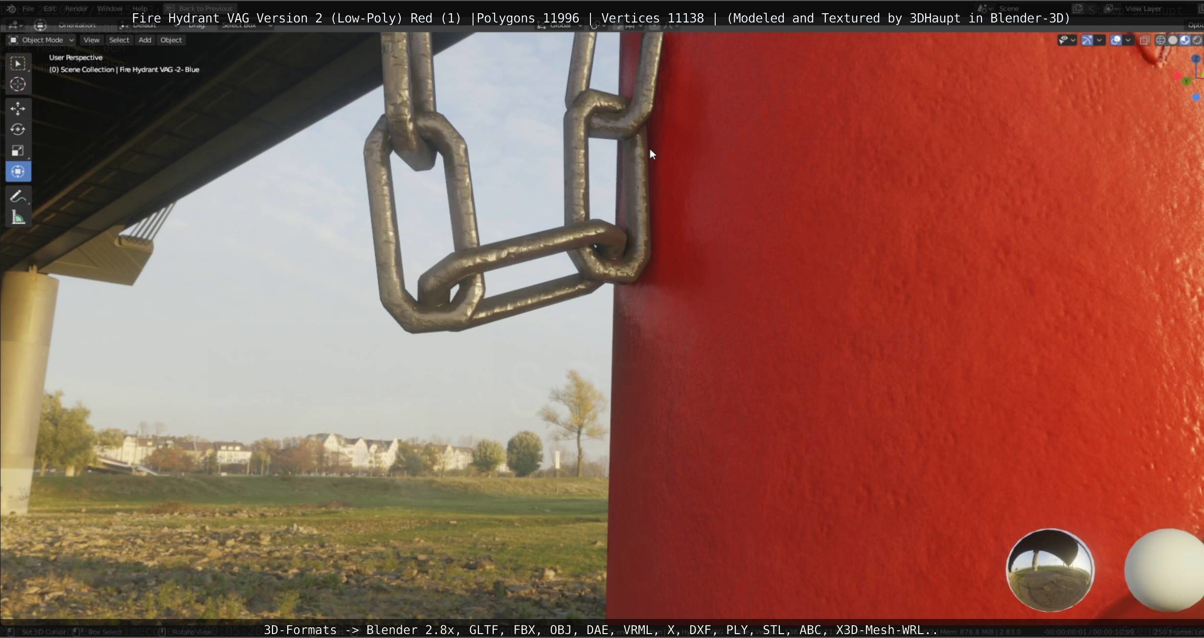 Red Fire Hydrant VAG Version 2 Low Poly Red 1 Low-poly 3D model_75