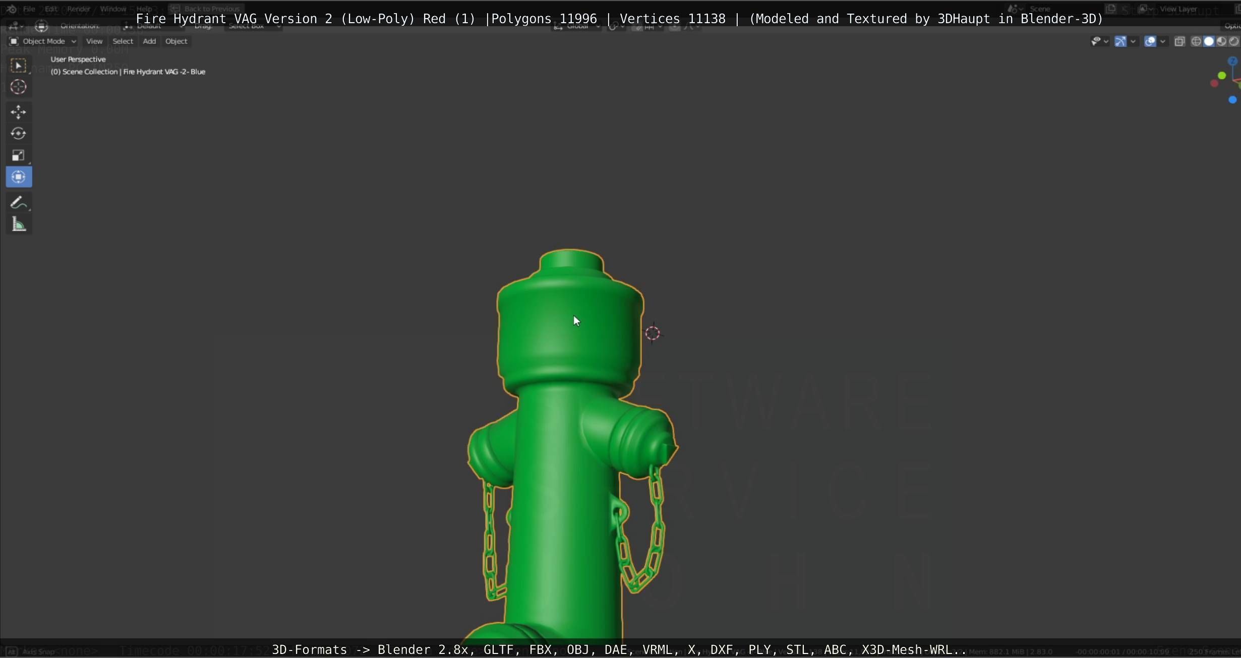 Red Fire Hydrant VAG Version 2 Low Poly Red 1 Low-poly 3D model_114