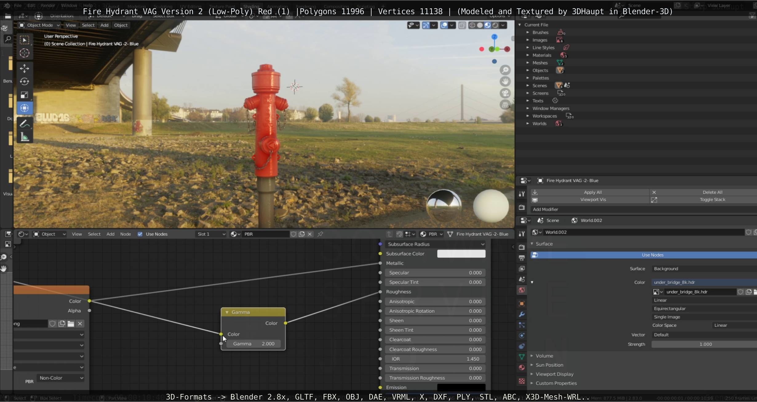 Red Fire Hydrant VAG Version 2 Low Poly Red 1 Low-poly 3D model_92