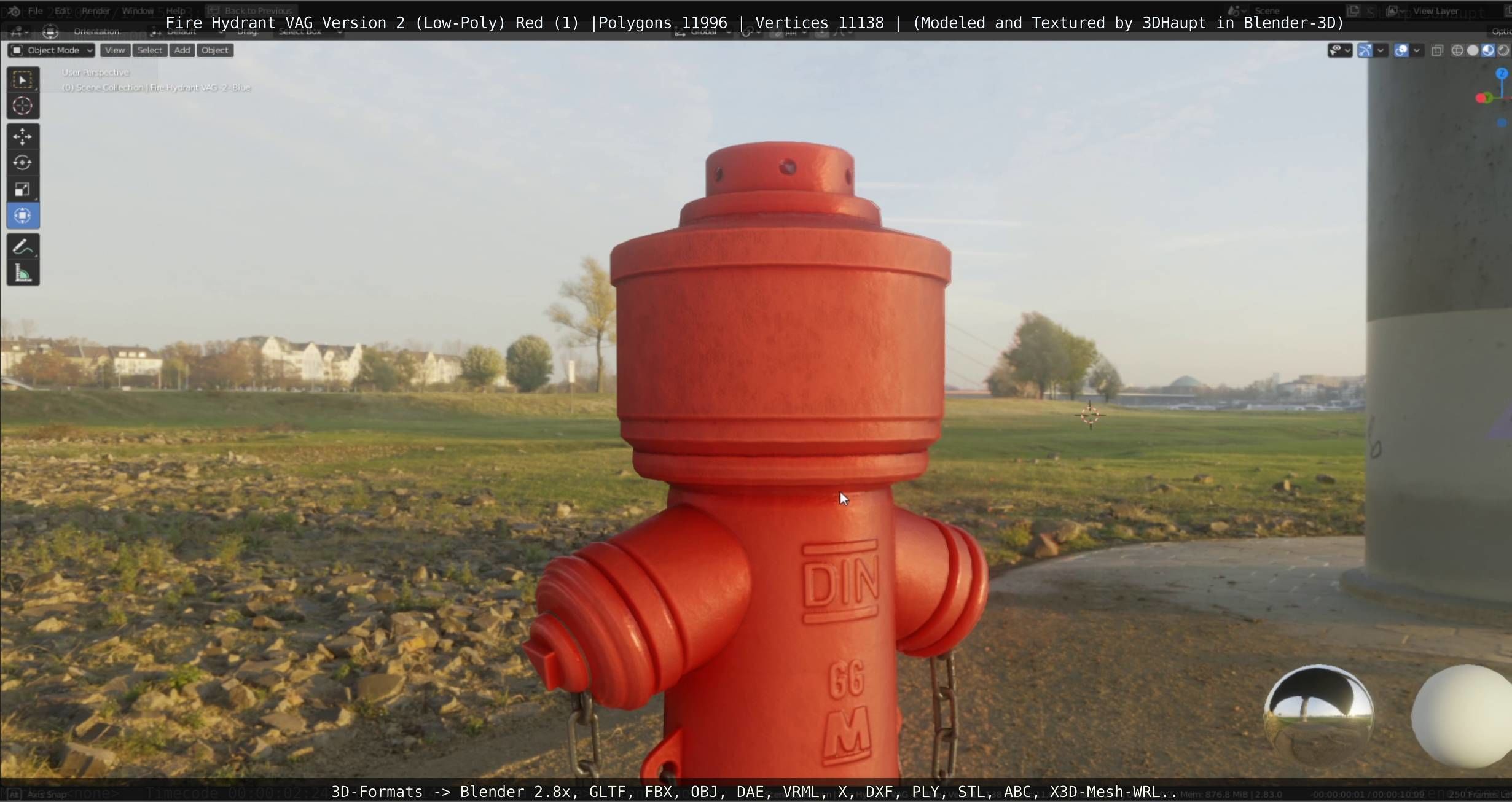 Red Fire Hydrant VAG Version 2 Low Poly Red 1 Low-poly 3D model_64
