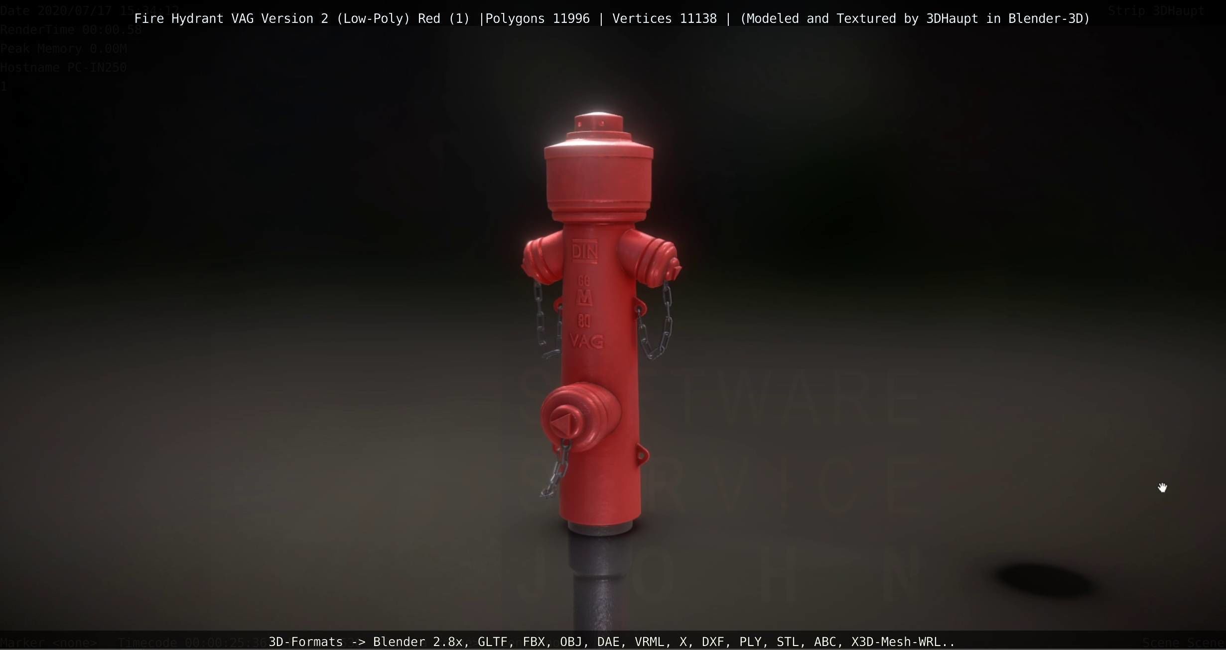 Red Fire Hydrant VAG Version 2 Low Poly Red 1 Low-poly 3D model_47