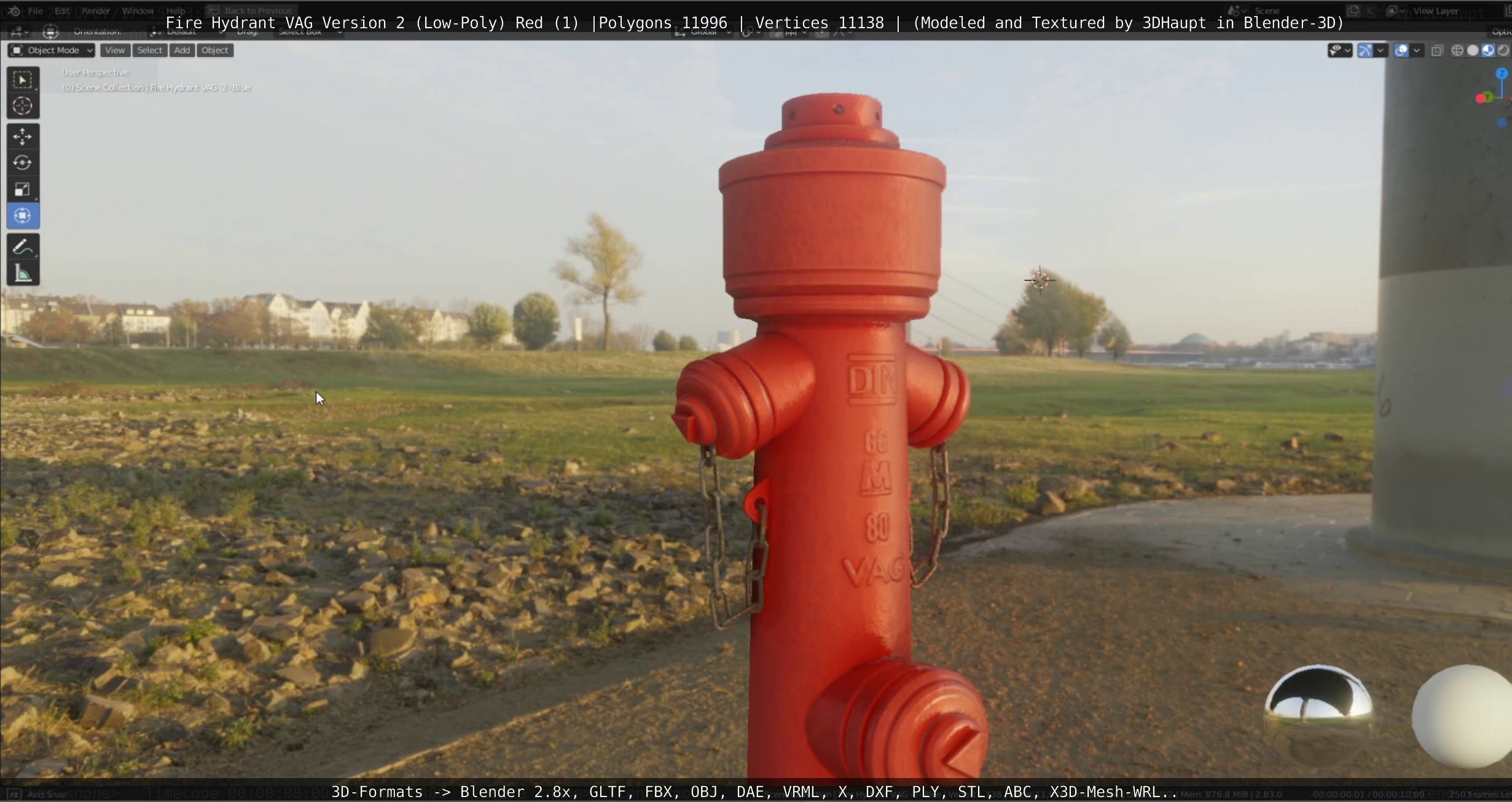 Red Fire Hydrant VAG Version 2 Low Poly Red 1 Low-poly 3D model_20