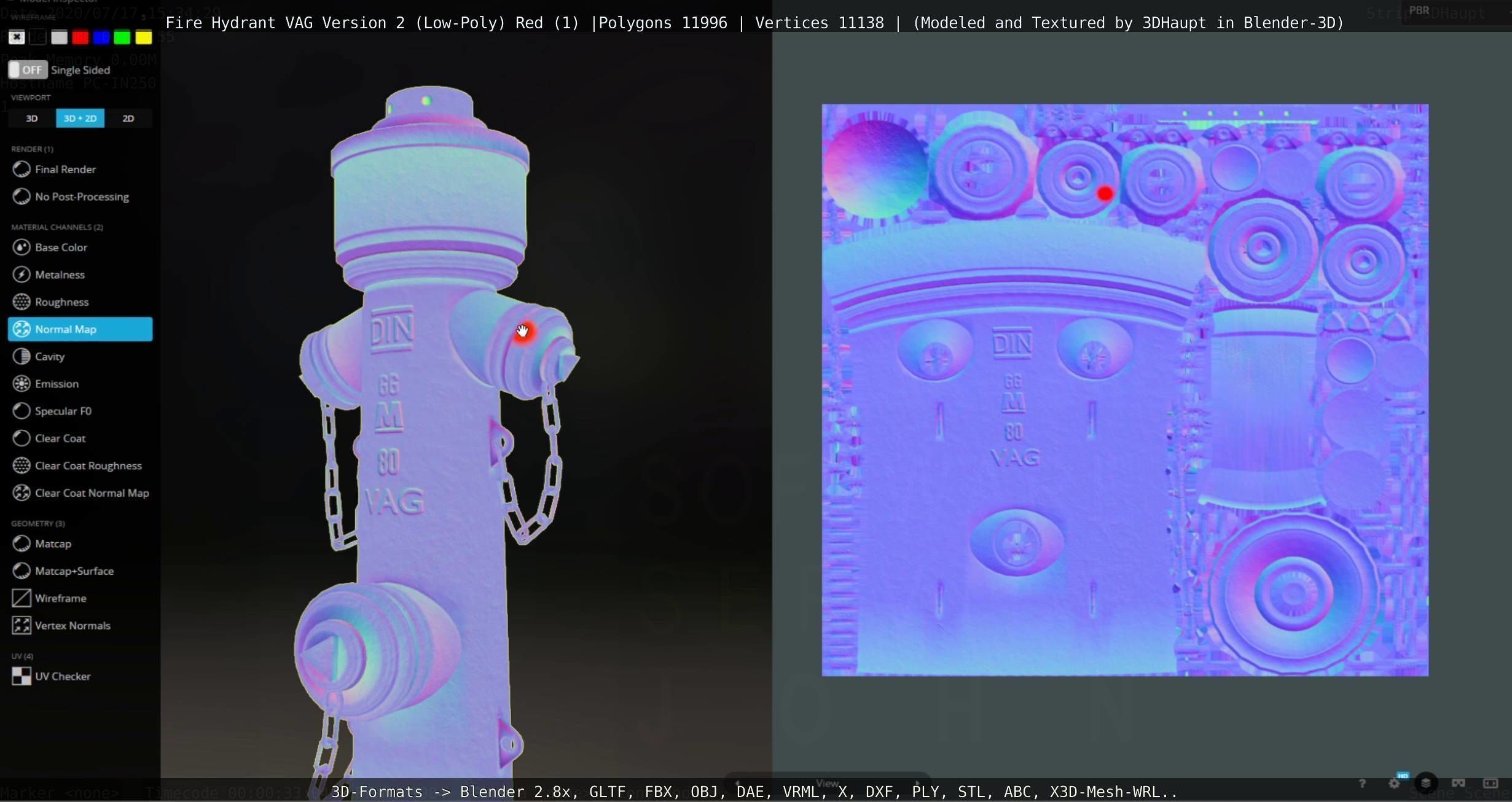 Red Fire Hydrant VAG Version 2 Low Poly Red 1 Low-poly 3D model_53